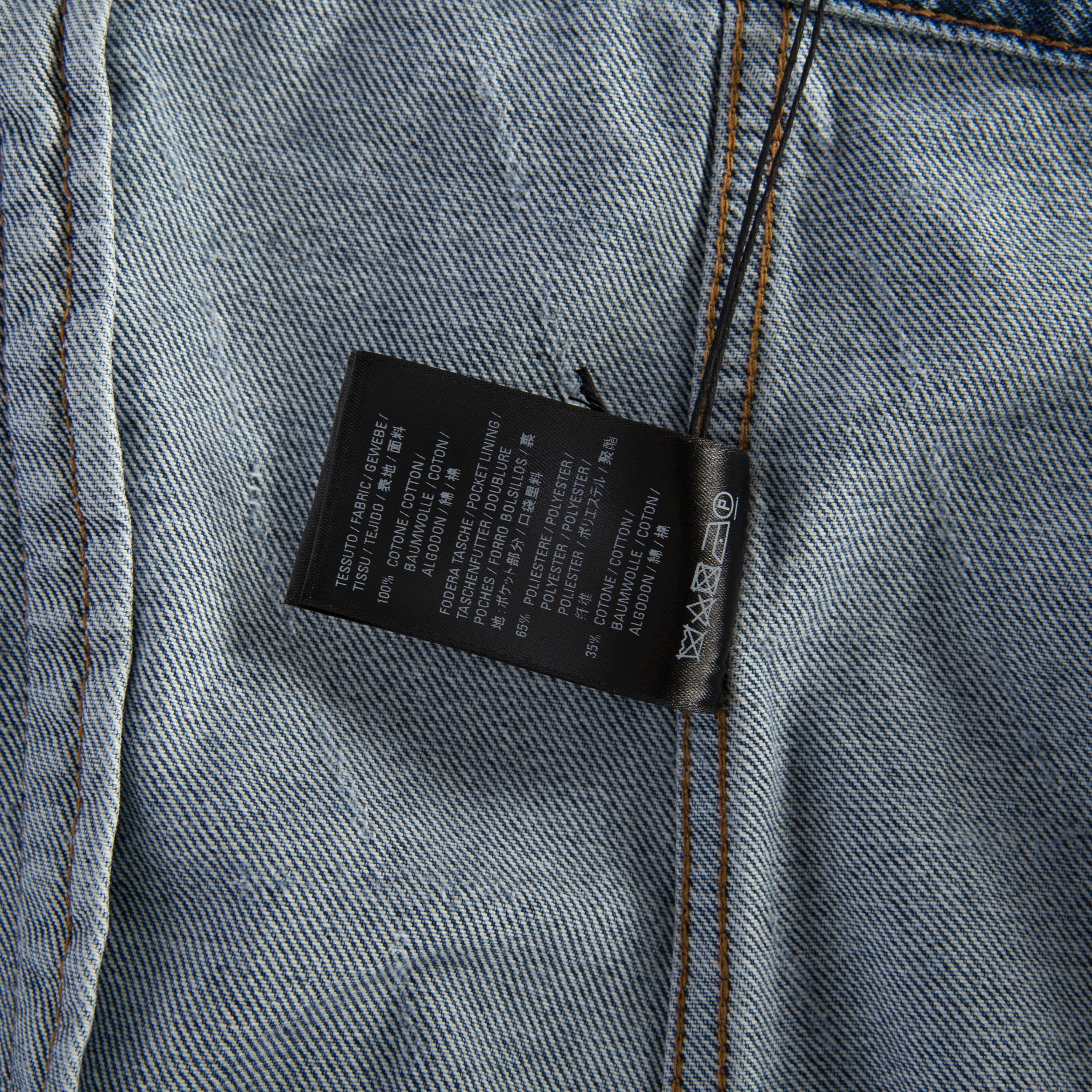 Balenciaga Large Fit Jacket In Stonewashed Blue Lasered Denim Size 50 Size US M / EU 48-50 / 2 - 13 Thumbnail