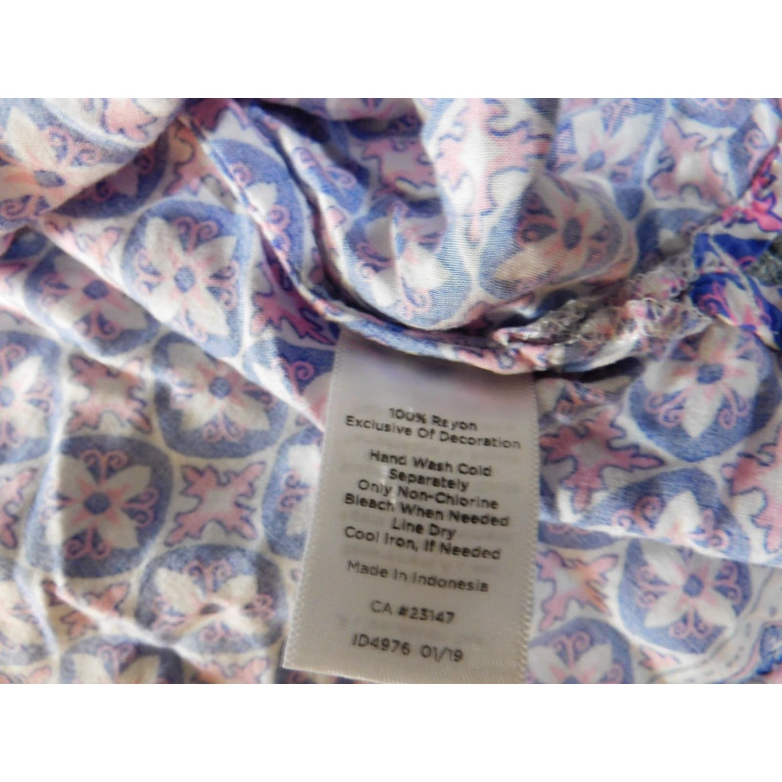 Talbots Talbots Blouse Purple 2X Womens Geometric Rayon Collared Pullover Long Sleeve Casual Day Womens Plus Size Size XXL / US 16-18 / IT 52-54 - 6 Thumbnail