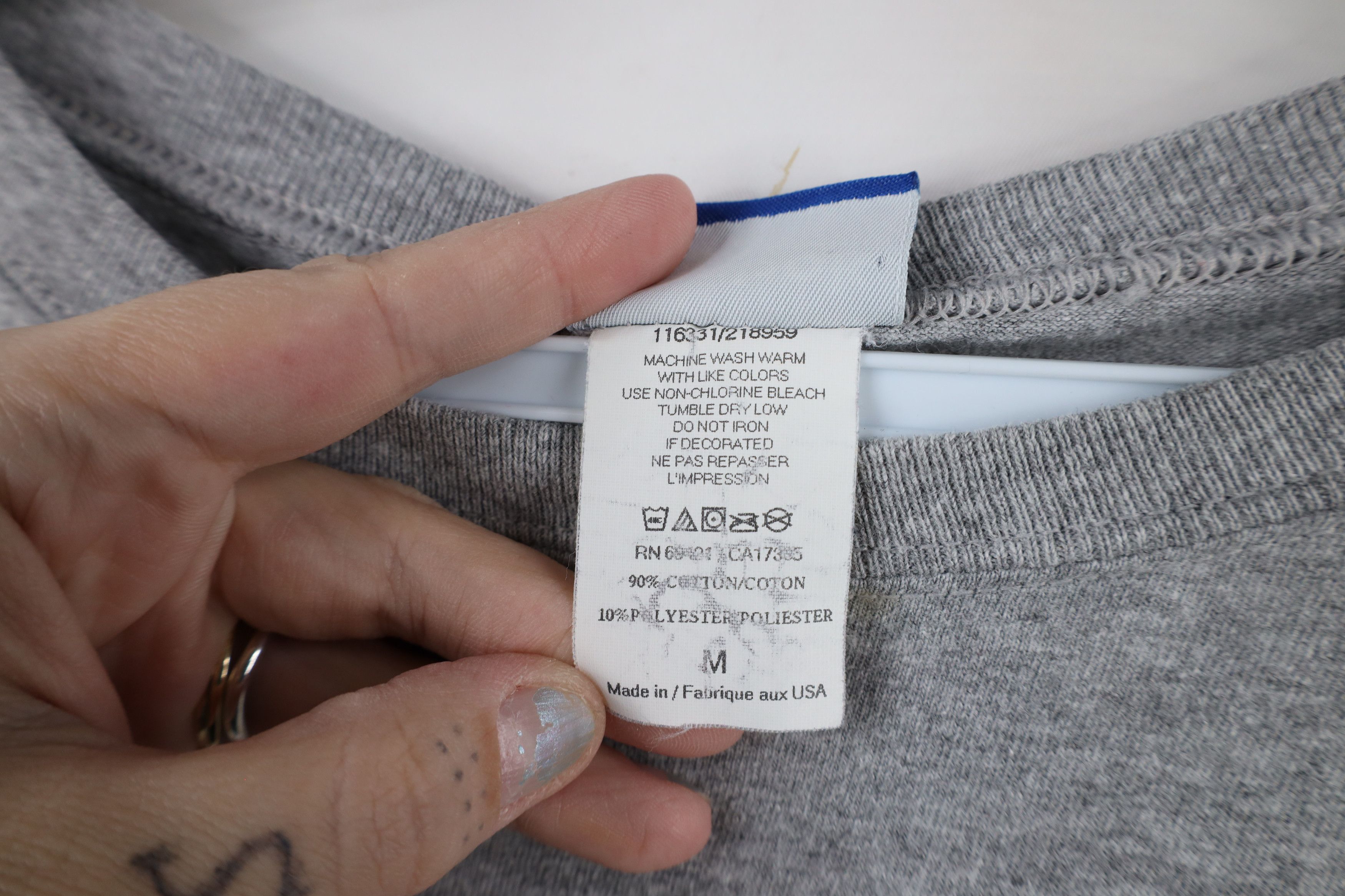 Reebok × Vintage Vintage 90s Reebok Long Sleeve T-Shirt Heather Gray USA Size US M / EU 48-50 / 2 - 10 Thumbnail