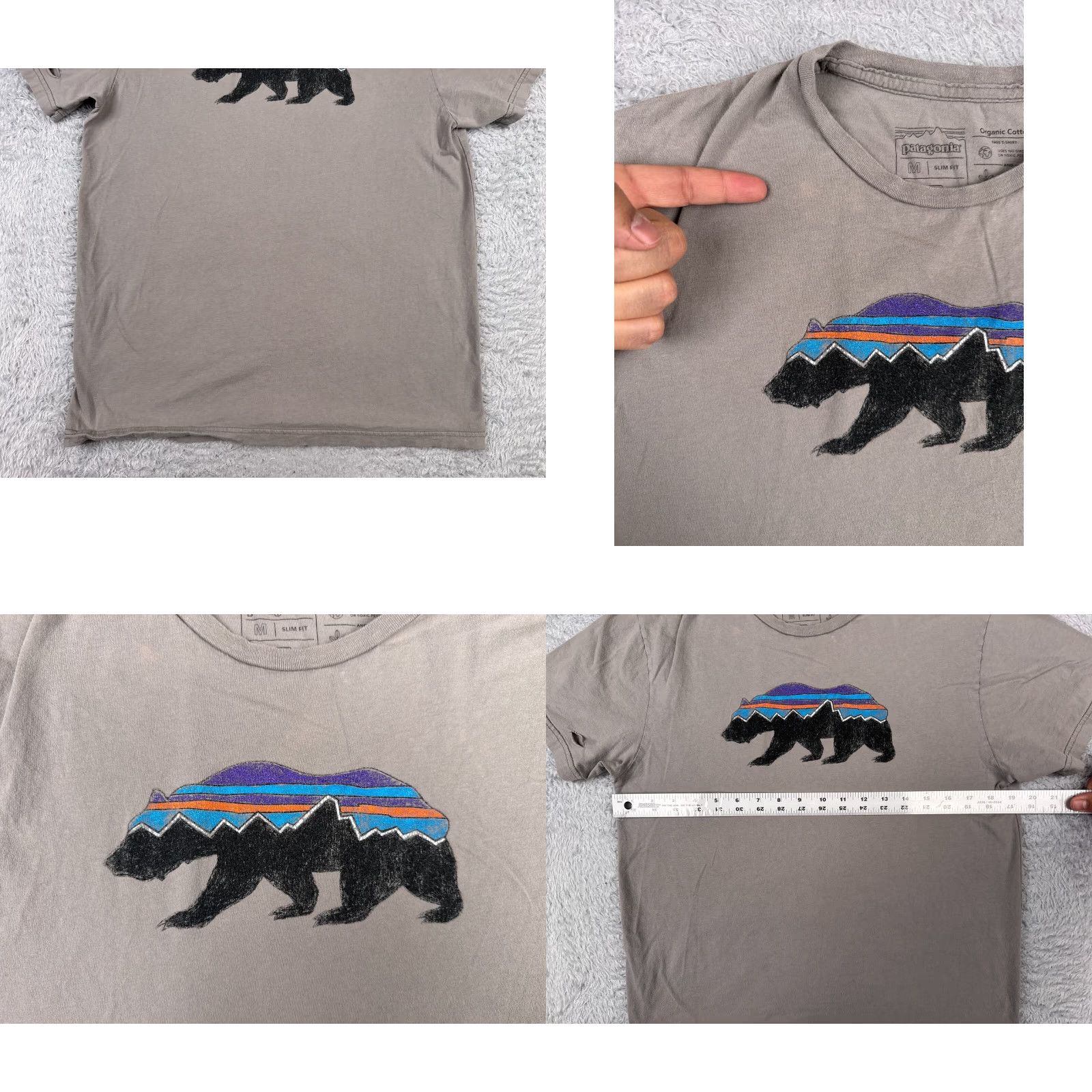 Patagonia Patagonia Shirt Men Medium Gray Short Sleeve Crew Neck Bear Logo Size US M / EU 48-50 / 2 - 8 Thumbnail