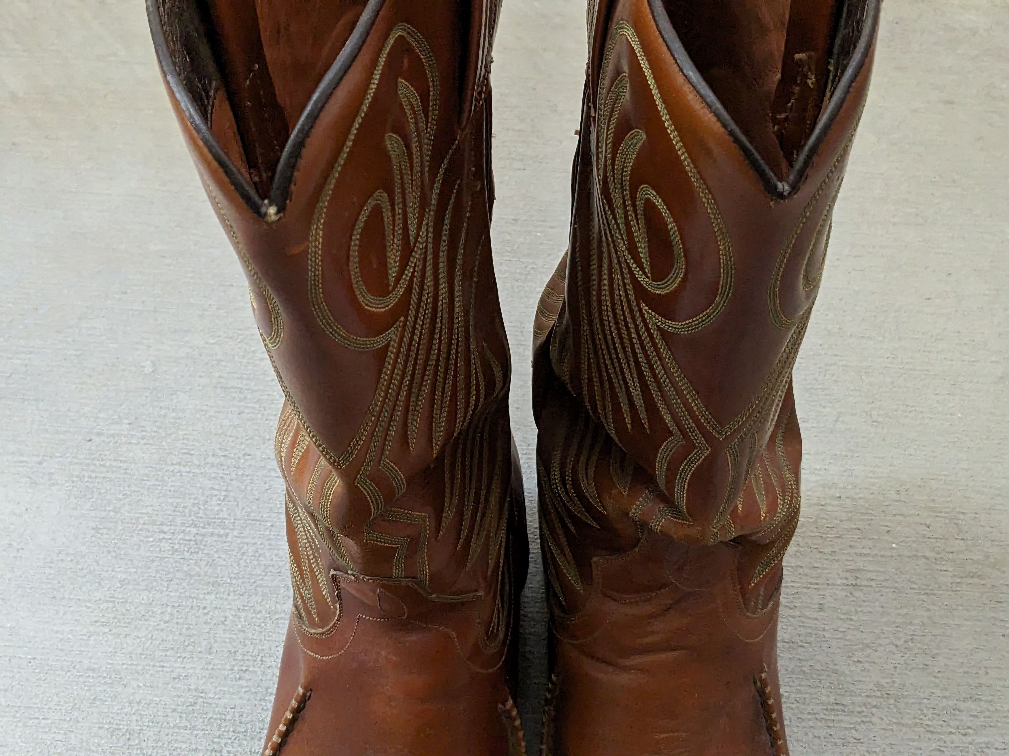 Genuine Leather Vintage Cowboy Boots Brown Size 9 Western Botas Size US 9 / EU 42 - 4 Thumbnail