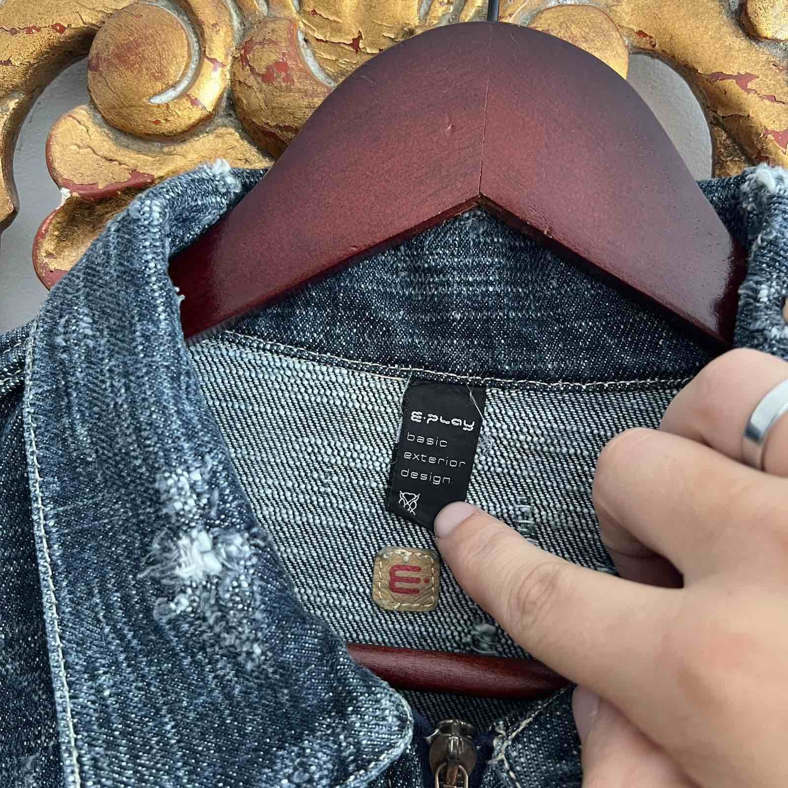 Japanese Brand × Vintage Vintage E-Play Full Distressed Denim Jacket Sz XXL Size US XL / EU 56 / 4 - 4 Thumbnail