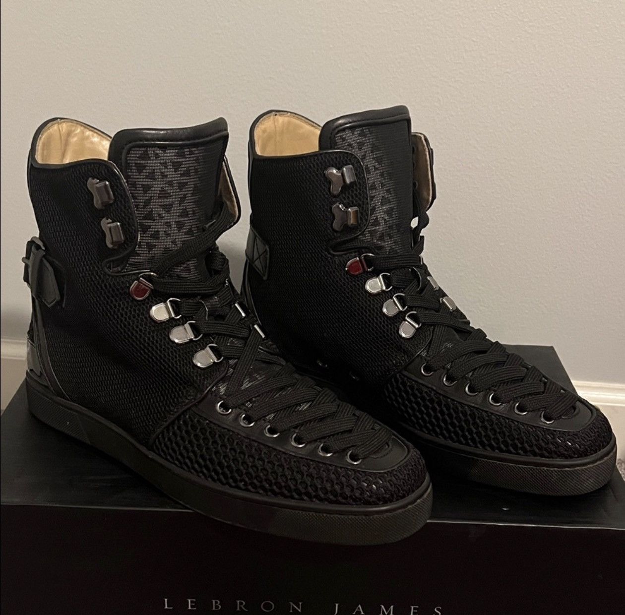 Christian Louboutin Christian Louboutin Louis Black High-Top Sneakers Size US 9.5 / EU 42-43 - 1 Thumbnail