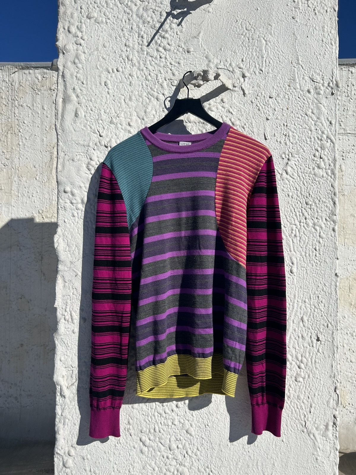 Loewe Multi colors stripes crewneck sweater Size US M / EU 48-50 / 2 - 1 Thumbnail