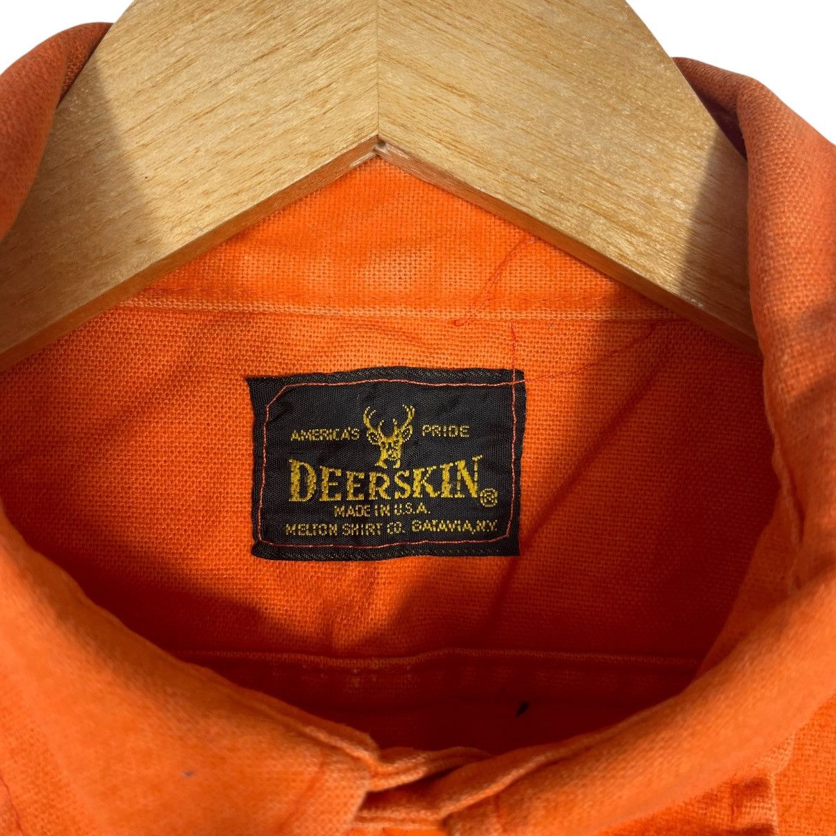 Vintage Vintage Deerskin Heavy Cotton Work Shirt Orange USA Outdoor Size US L / EU 52-54 / 3 - 3 Thumbnail