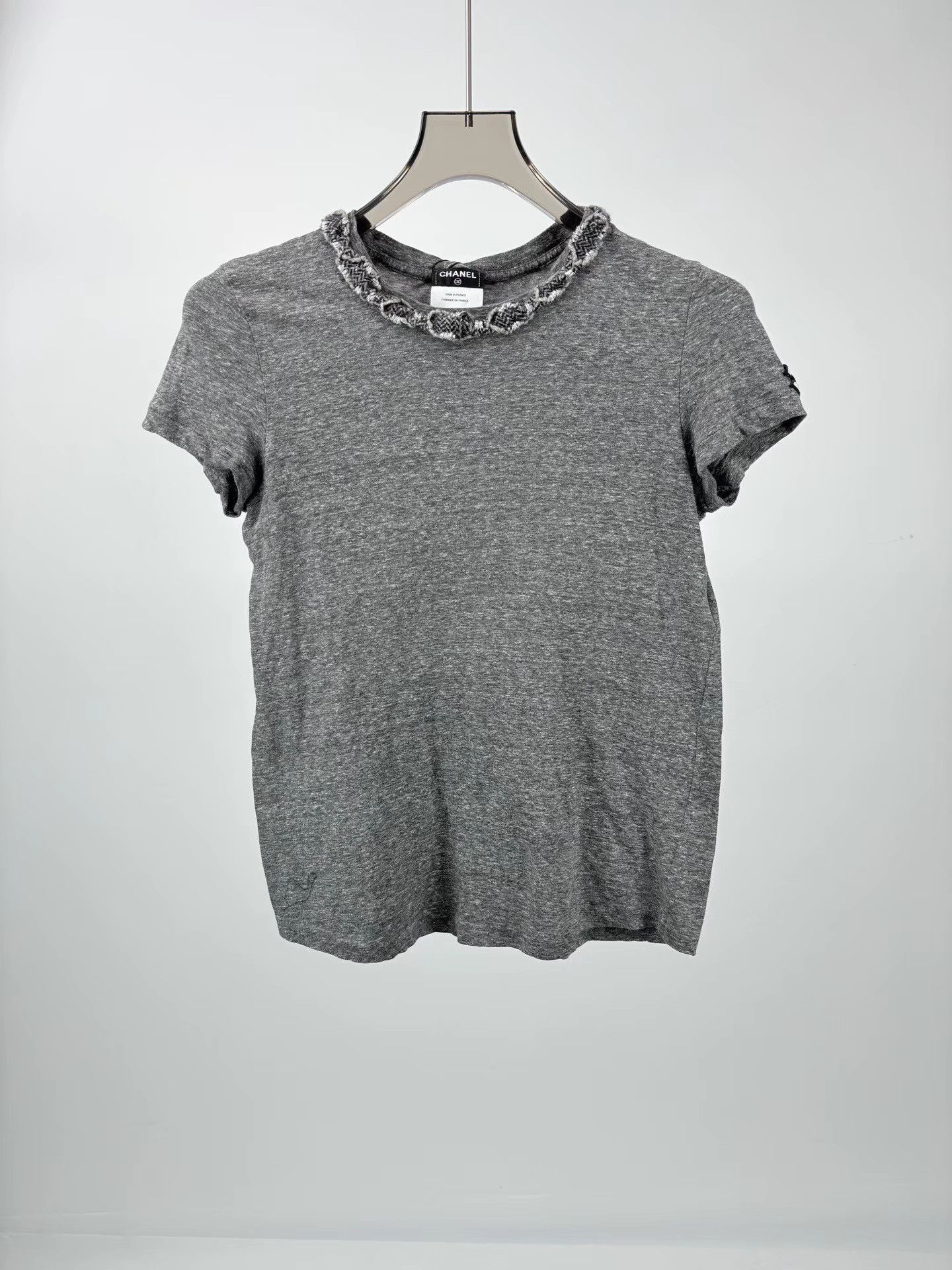 Chanel CHANEL Lace Trim Logo Short Sleeve Size XS / US 0-2 / IT 36-38 - 1 Thumbnail