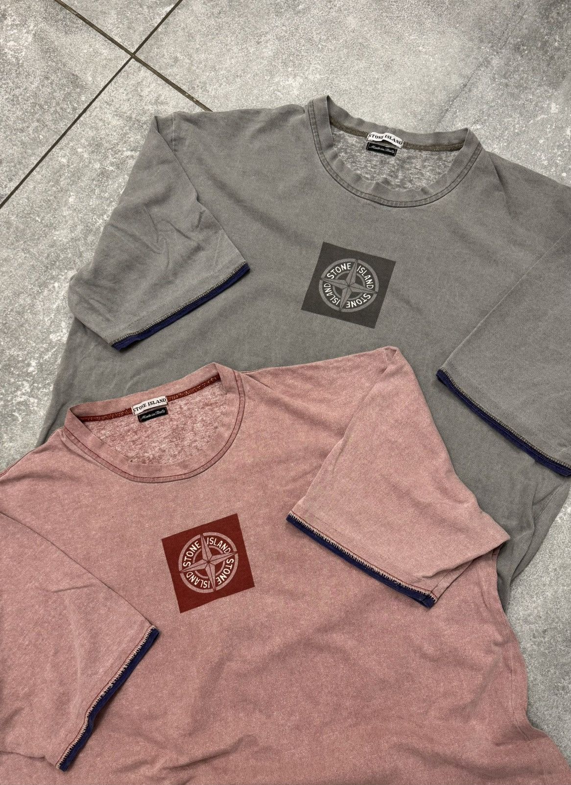 Stone Island Stone Island Pink tee Vintage 90s central logo Size US XL / EU 56 / 4 - 1 Thumbnail