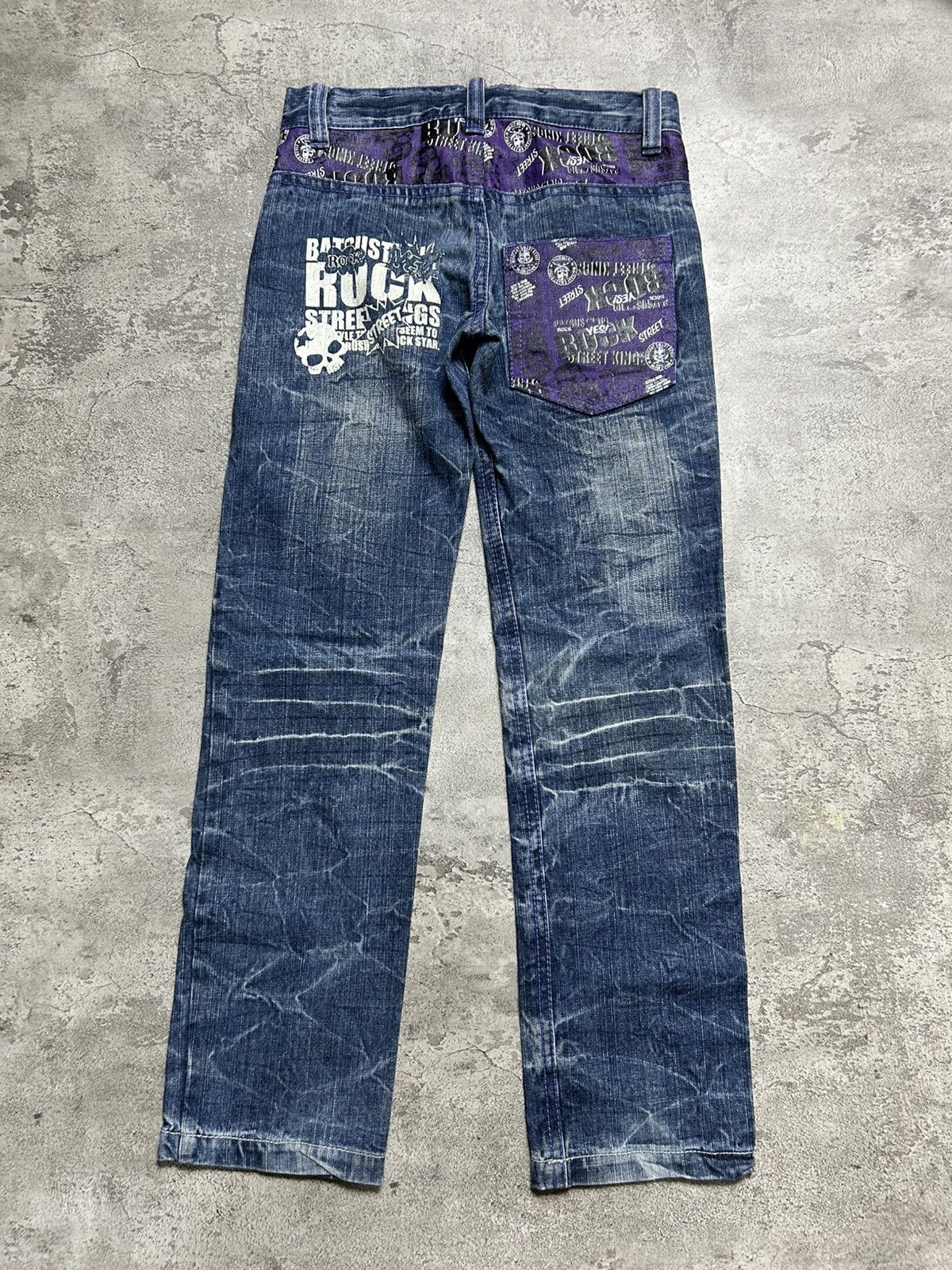Japanese Brand 2000s Ba tsu Studio Skull Denim Pants Punk style Size US 26 / EU 42 - 7 Thumbnail