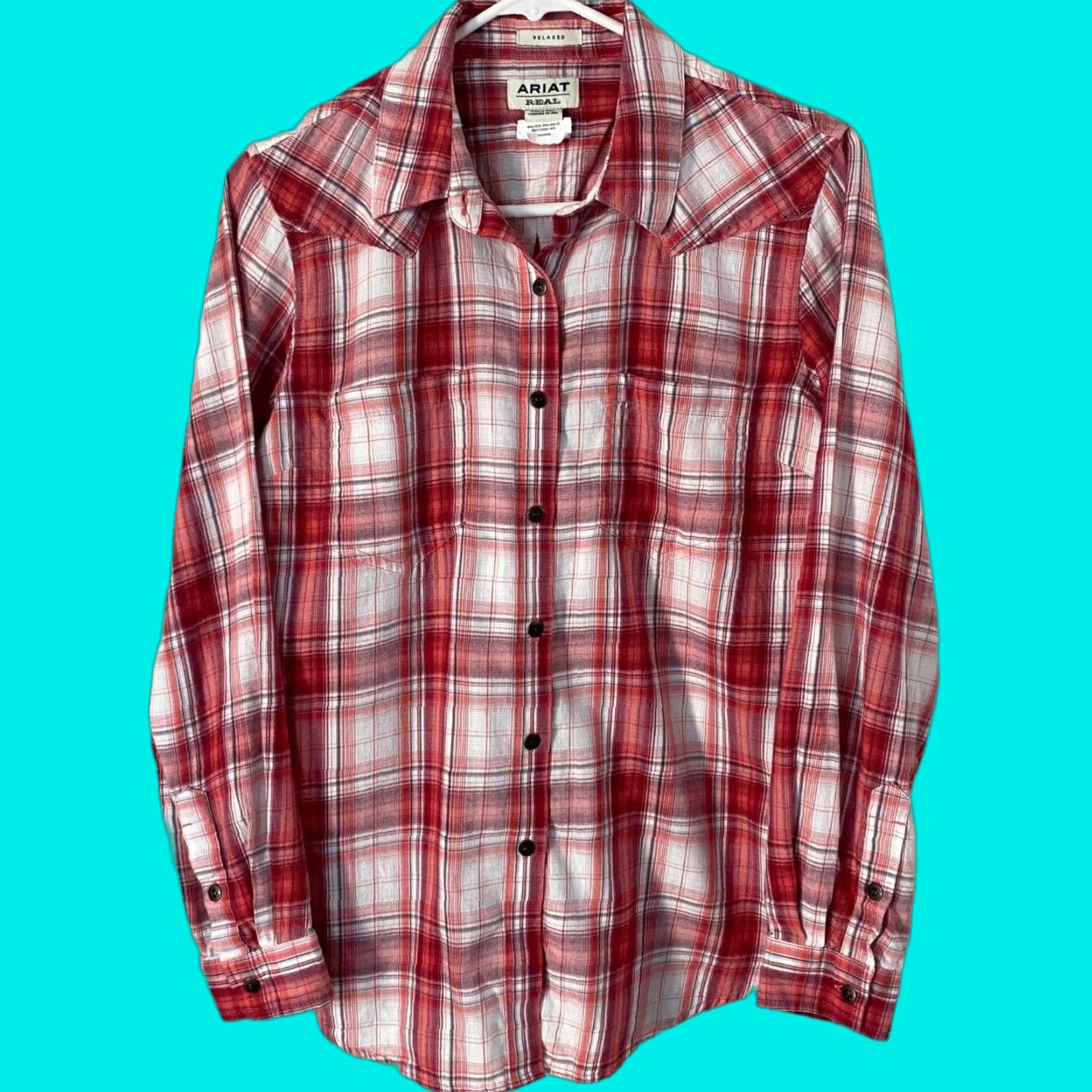 Ariat Ariat Billie Jean Western Button-Up Shirt Womens Medium Red Plaid Long Sleeve Size M / US 6-8 / IT 42-44 - 1 Thumbnail