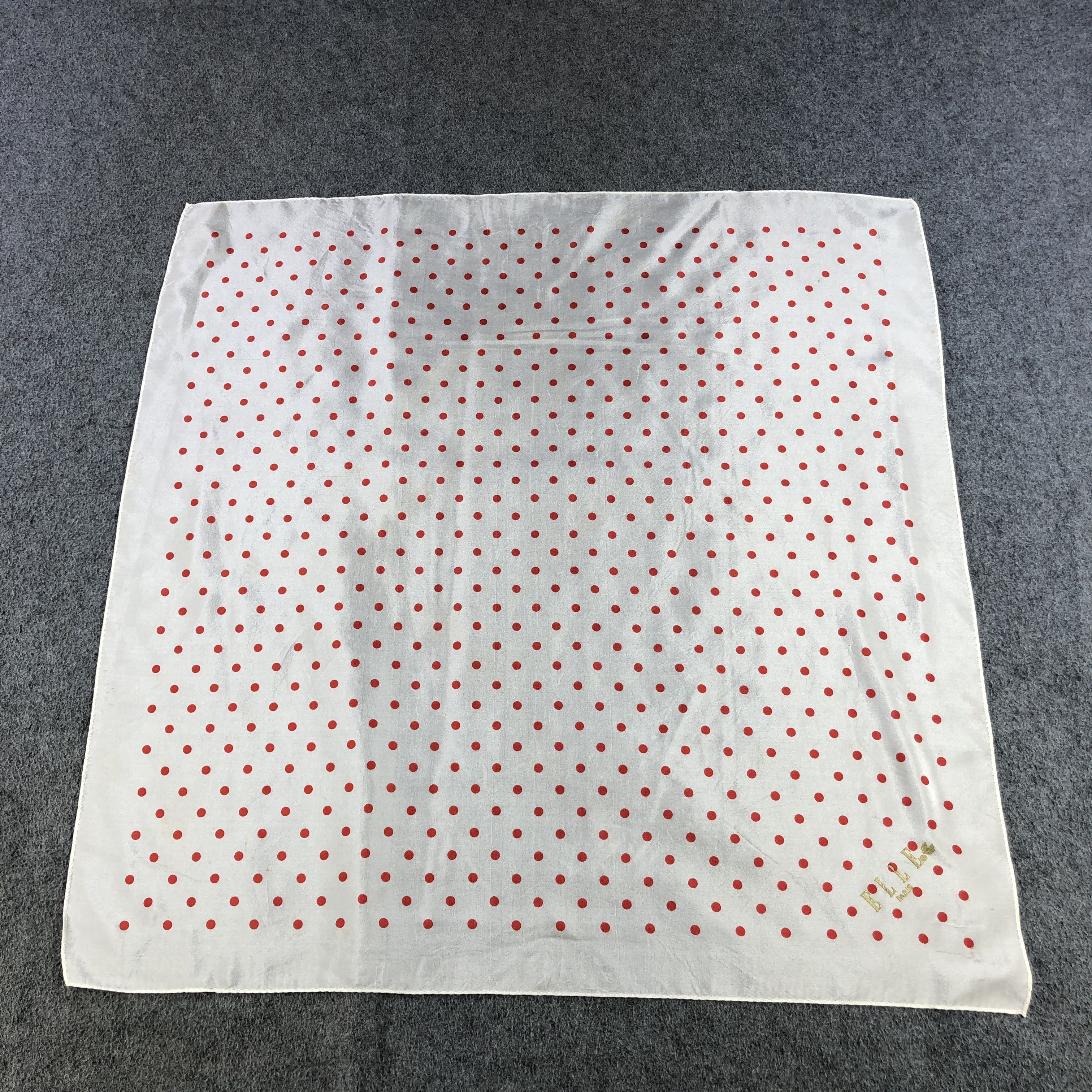 Japanese Brand Elle Polkadots Silk Scarf M1113 Size ONE SIZE - 2 Thumbnail