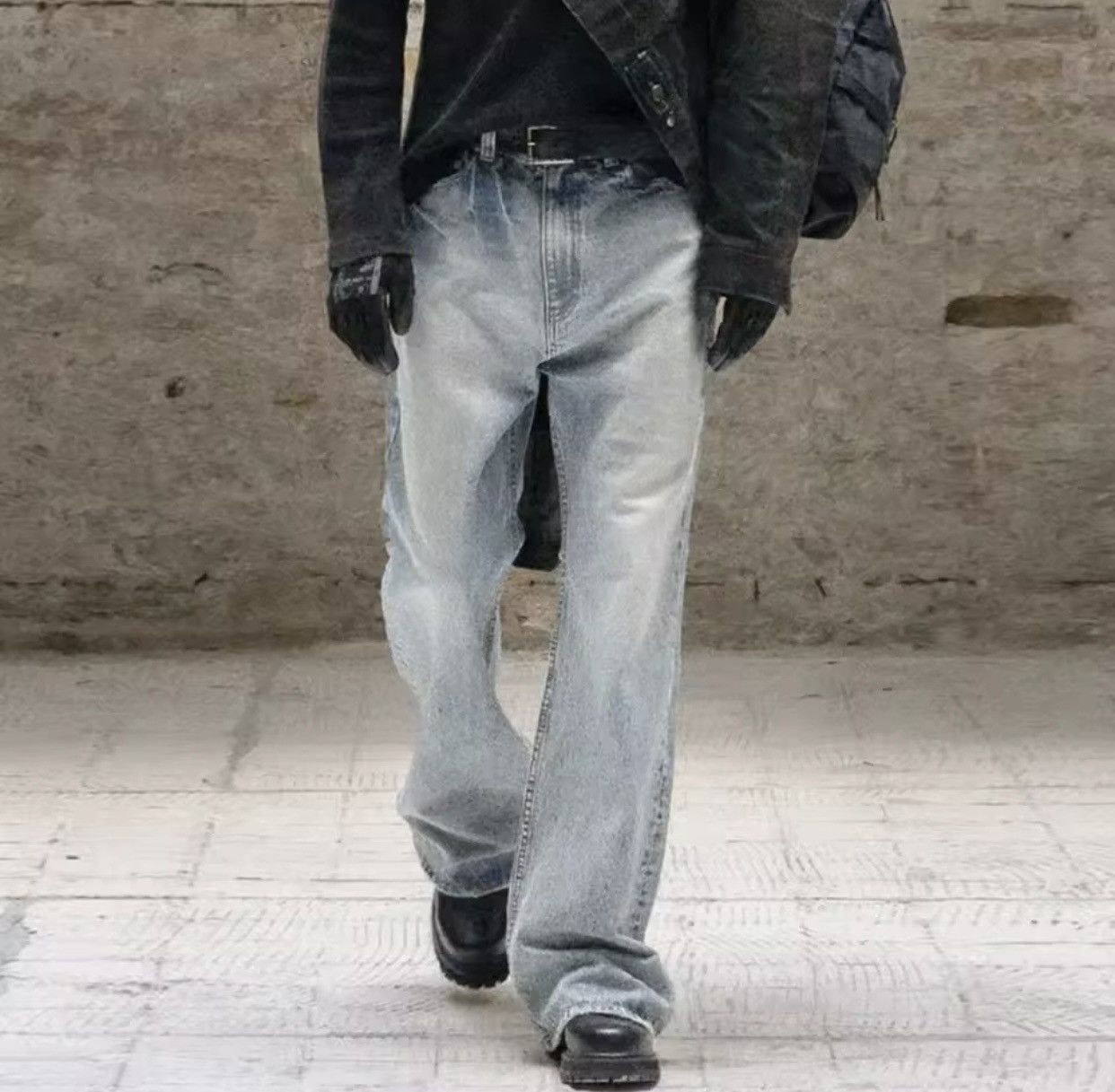 Japanese Brand × Vintage Harajuku Streetwear Washed Vintage Solid Jeans Size US 32 / EU 48 - 2 Thumbnail