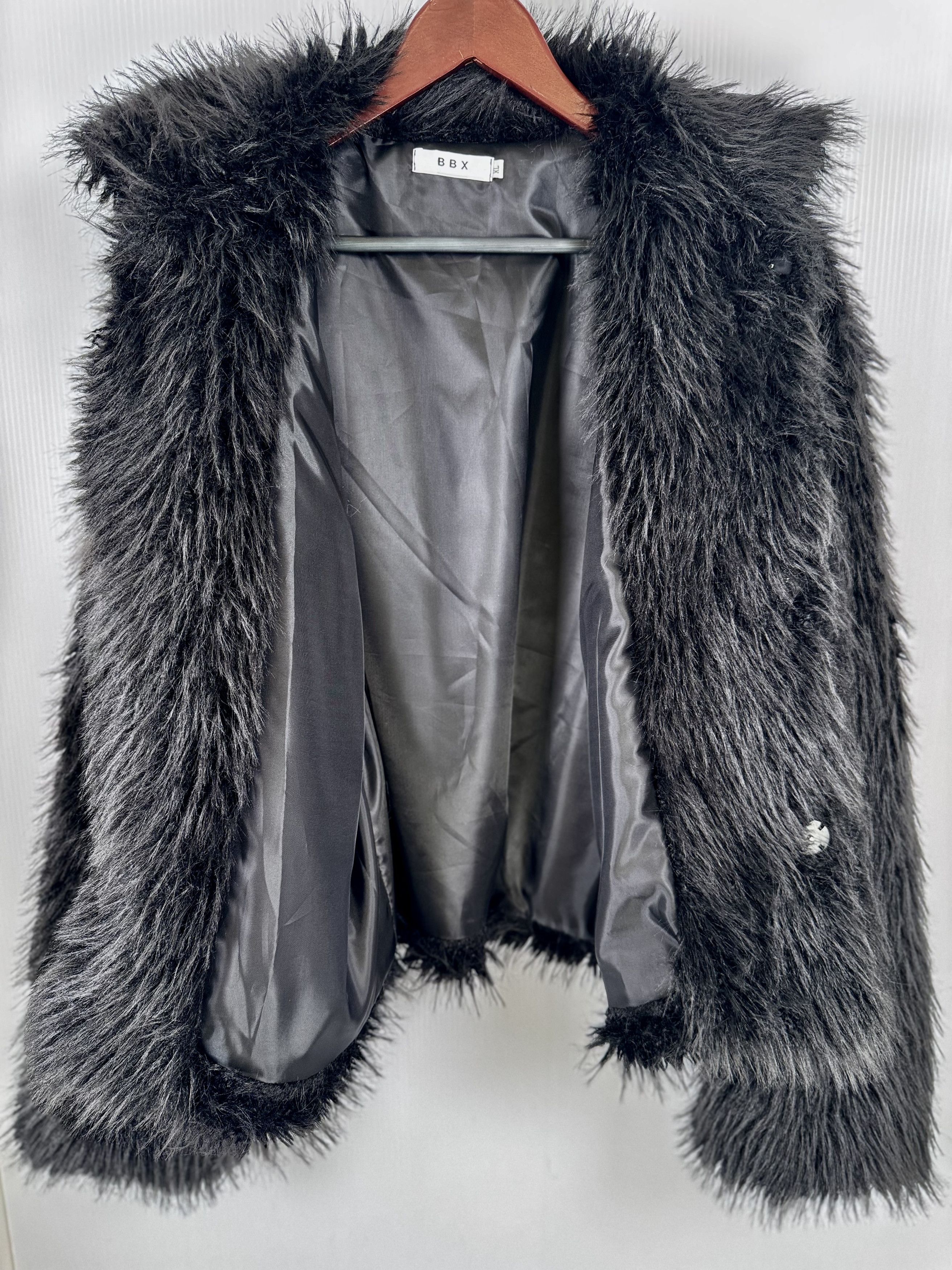 Other BBX Women's Black Faux Fur Jacket XL Size XL / US 12-14 / IT 48-50 - 4 Thumbnail