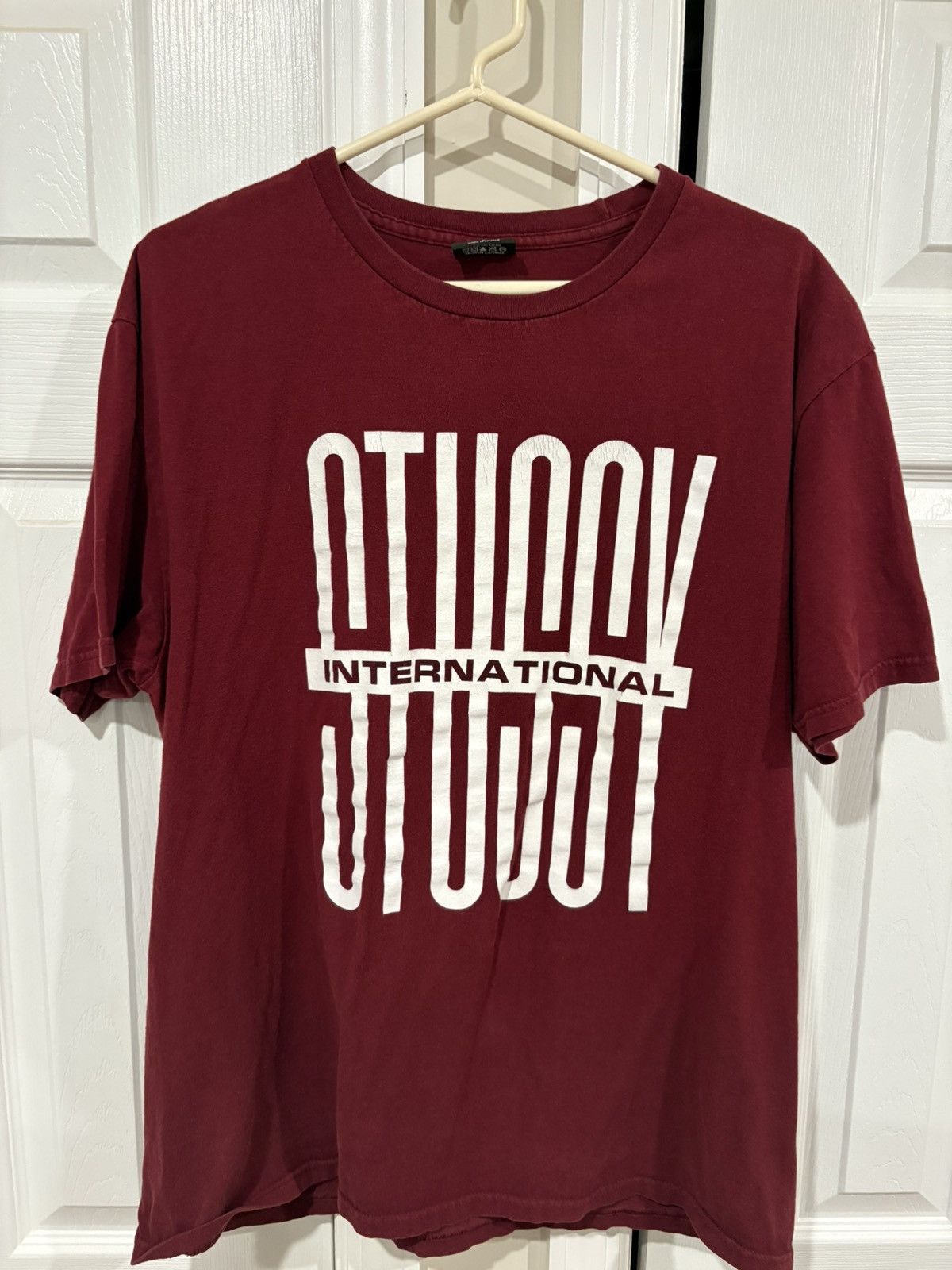Stussy Stüssy Maroon “International” Graphic T-Shirt Size L Cotton Size US L / EU 52-54 / 3 - 1 Thumbnail