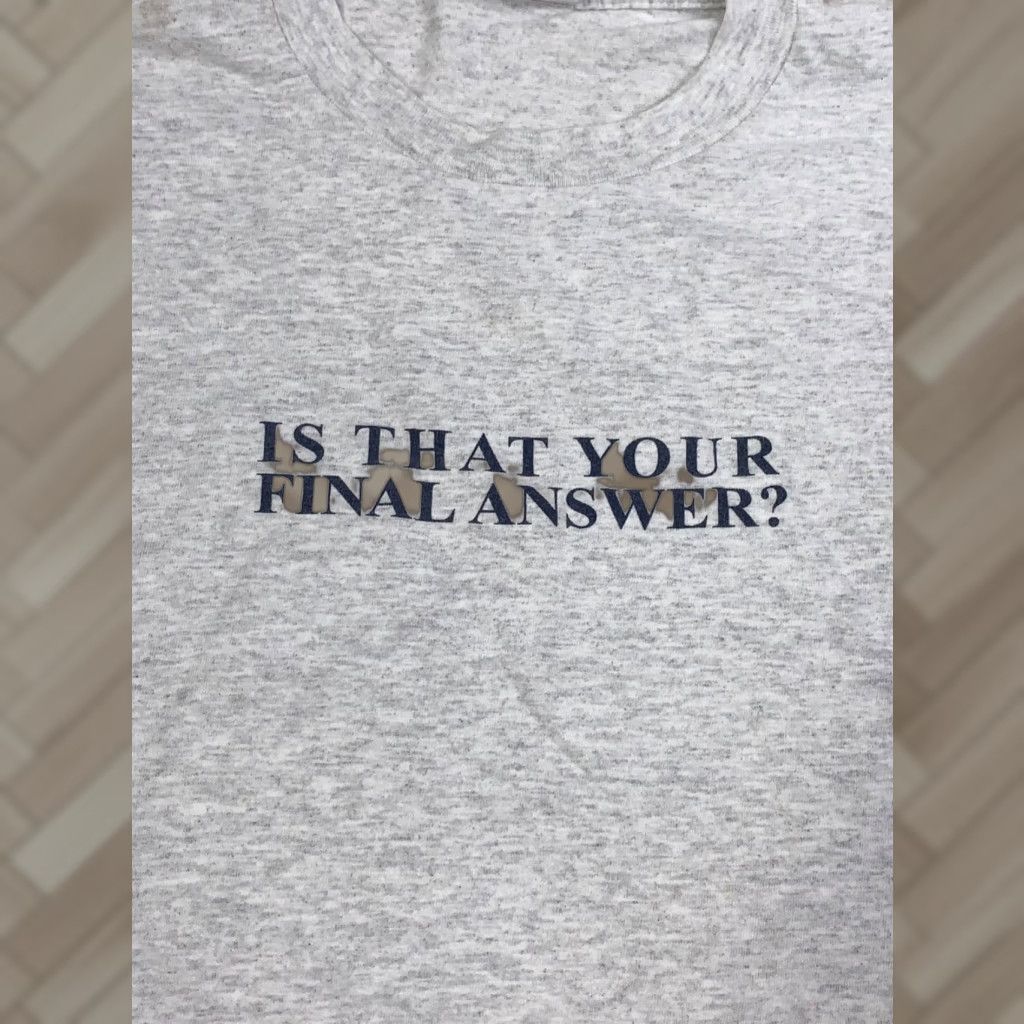 Vintage VINTAGE Is That Your Final Answer Shirt Men L Gray Nike Size US L / EU 52-54 / 3 - 1 Thumbnail