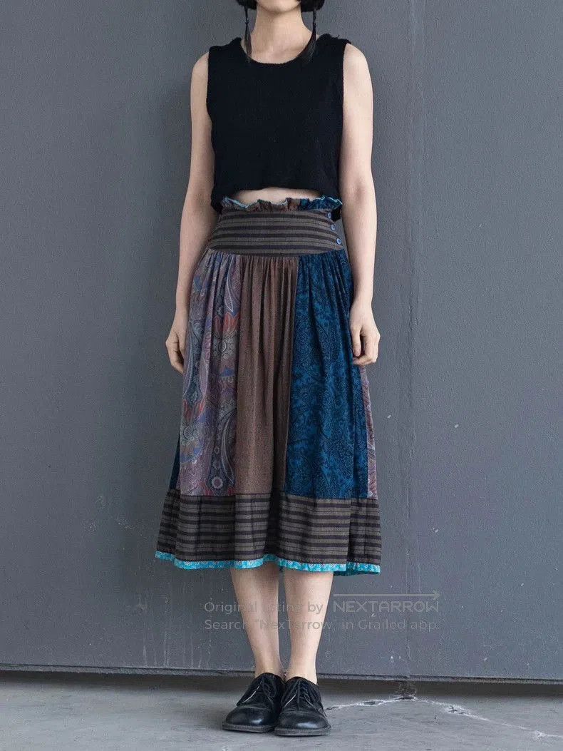 Kenzo KENZO 1981 Vintage Blue Midi Skirt. Size US 26 / EU 42 - 7 Thumbnail