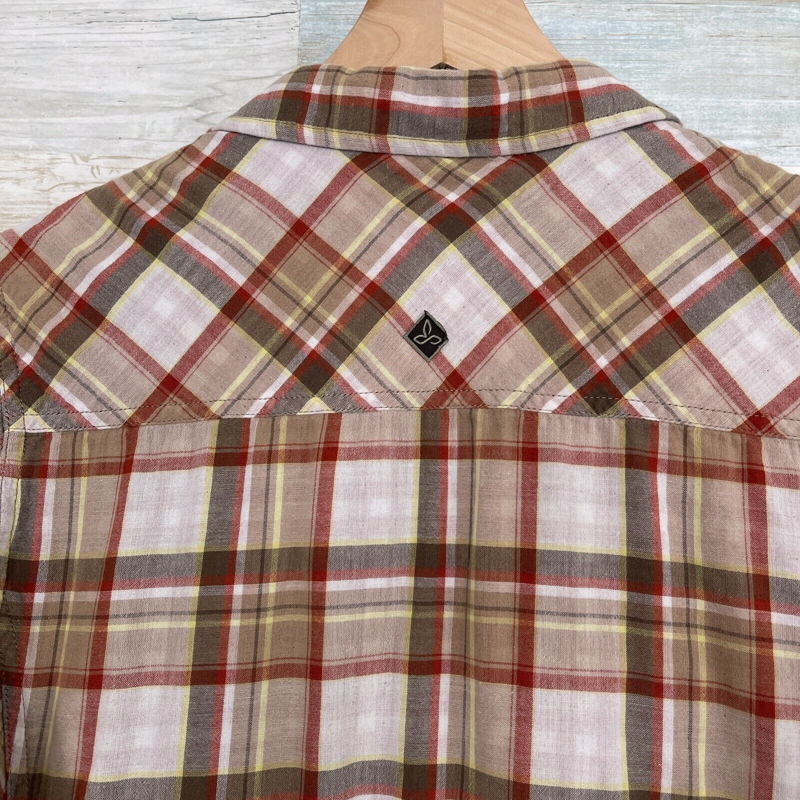 Prana PrAna Zoltan Slim Shirt Red Brown Plaid Organic Mens M Size US M / EU 48-50 / 2 - 4 Thumbnail