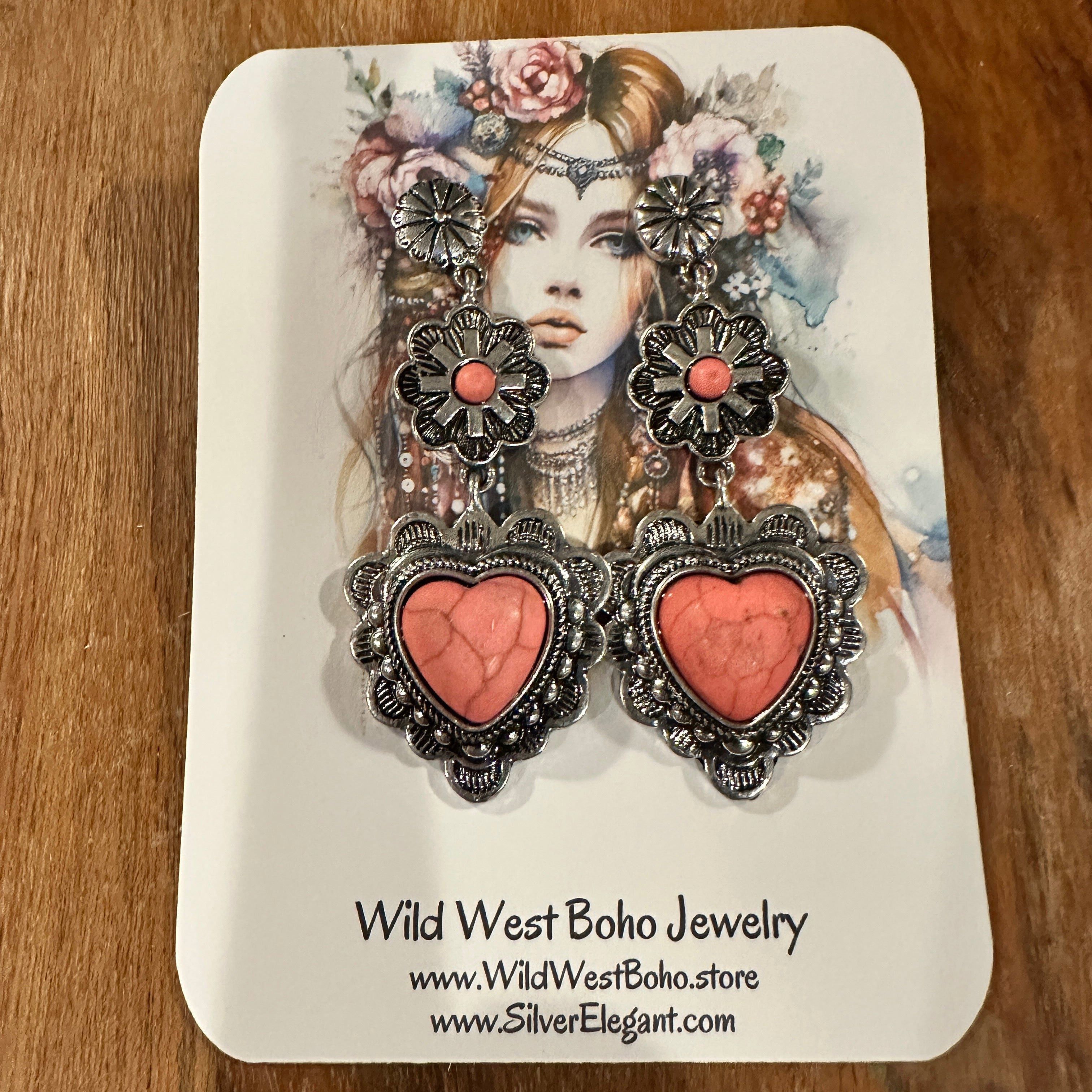 Other Playful Pink Heart Western Charm Earrings Size ONE SIZE - 7 Thumbnail