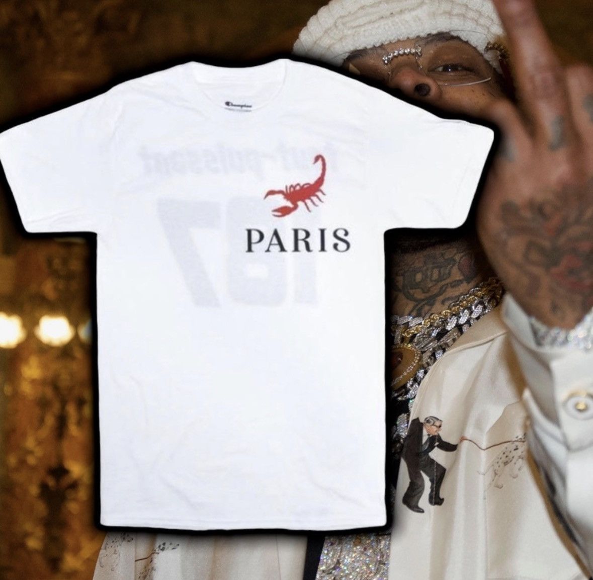 Rap Tees Pray for Paris scorpion 🦂 Hoodie Size US M / EU 48-50 / 2 - 2 Thumbnail