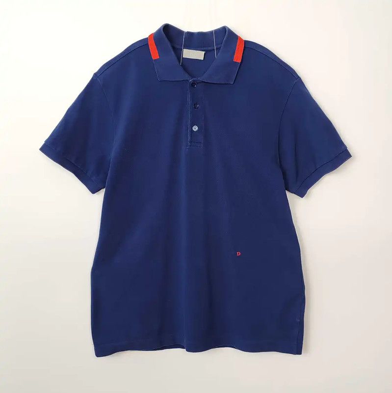 Dior Dior Men's Blue Cotton Polo Shirt 0089 Size US XL / EU 56 / 4 - 1 Thumbnail