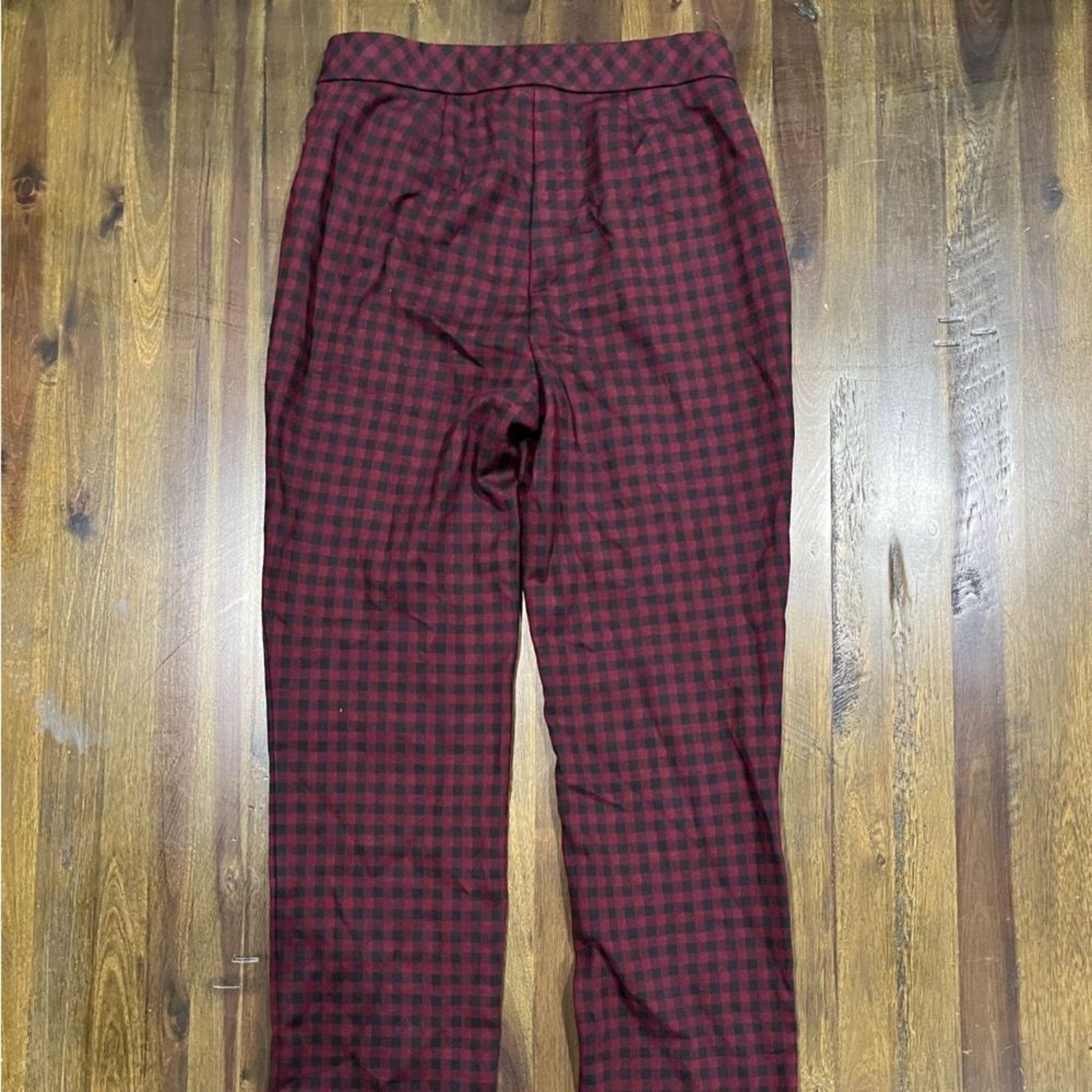 Vintage J. Jill Essential Ponte Slim-Leg Pants Red Black Plaid - XS Size 23" - 1 Thumbnail