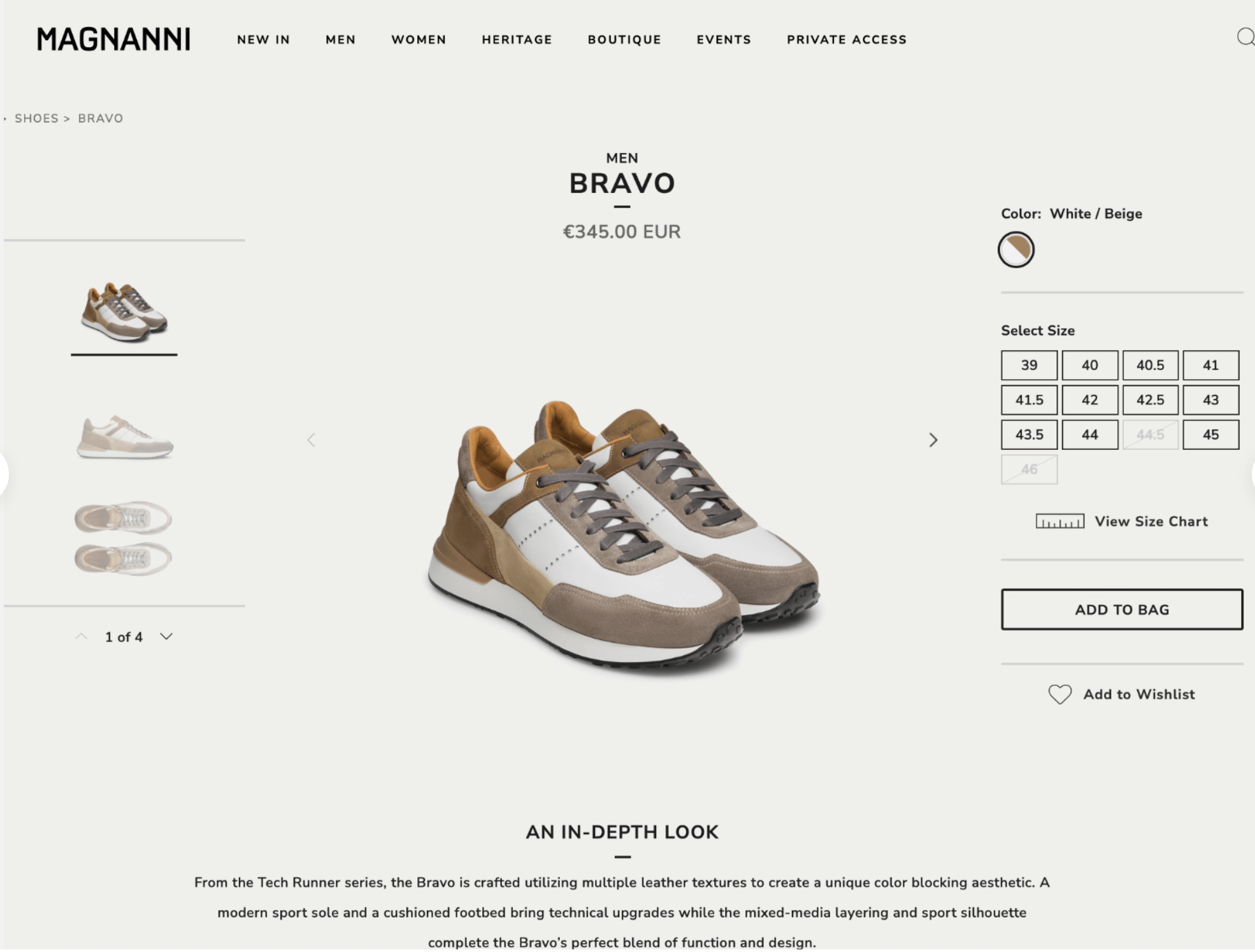 Magnanni Magnanni Bravo Sneakers – White / Beige Size US 9.5 / EU 42-43 - 12 Thumbnail