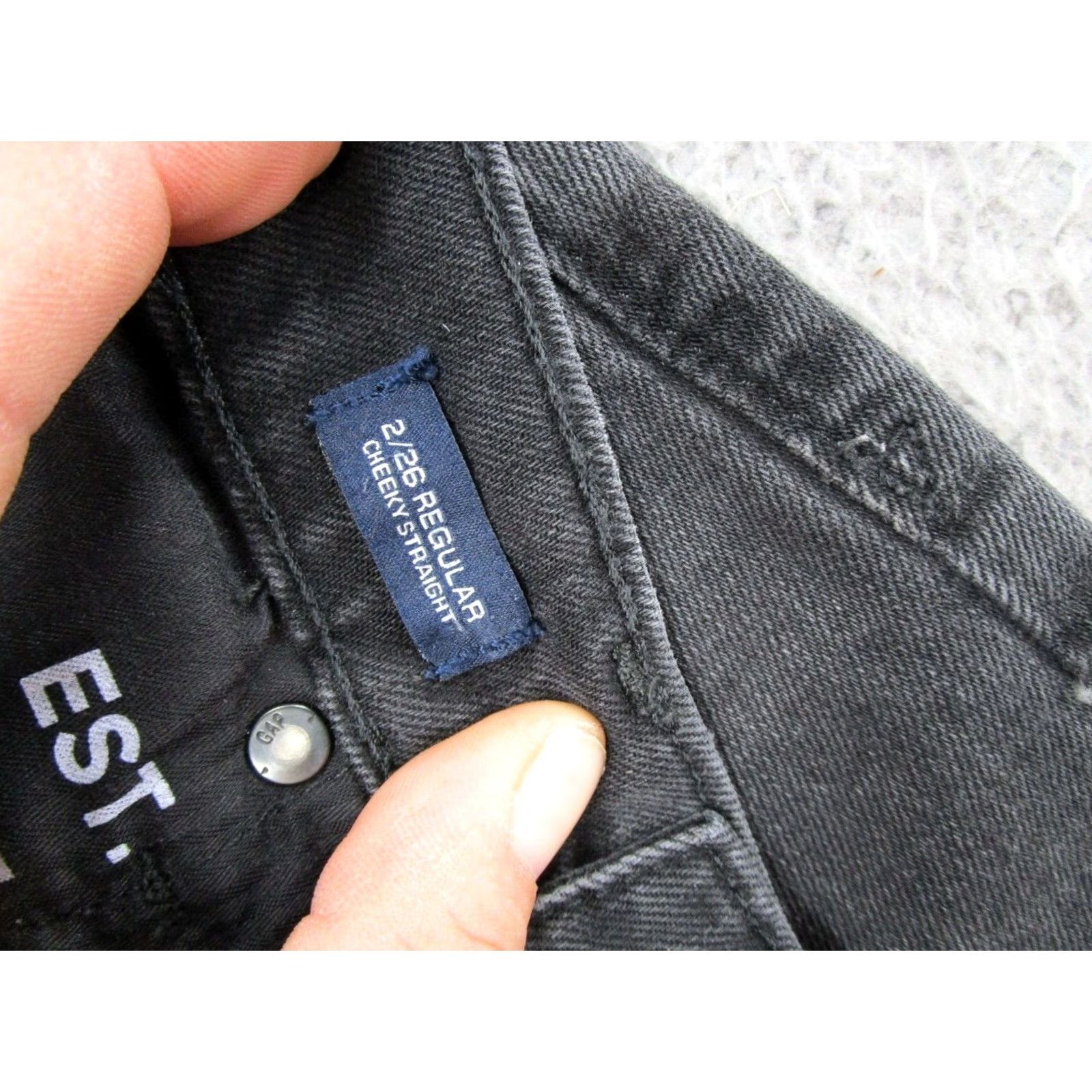 Gap VTG Gap Jeans Women's Black Denim Stretch Button Fly Straight 2/26 Size 2/26 Women’s Size 26" / US 2 / IT 38 - 3 Thumbnail