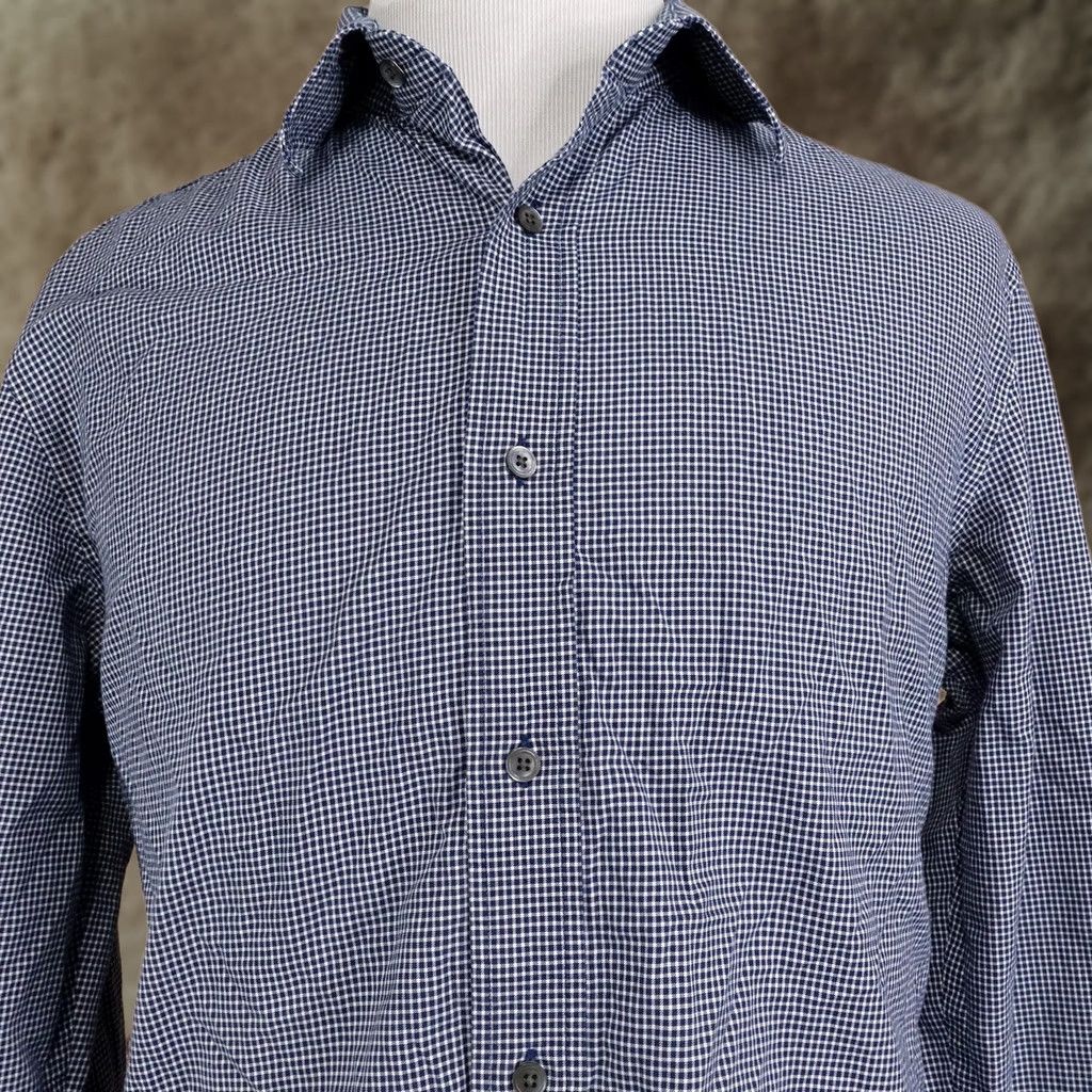 Banana Republic Banana Republic Shirt Mens XL Blue Check Long Sleeve Button-Up Slim Fit Size US XL / EU 56 / 4 - 1 Thumbnail