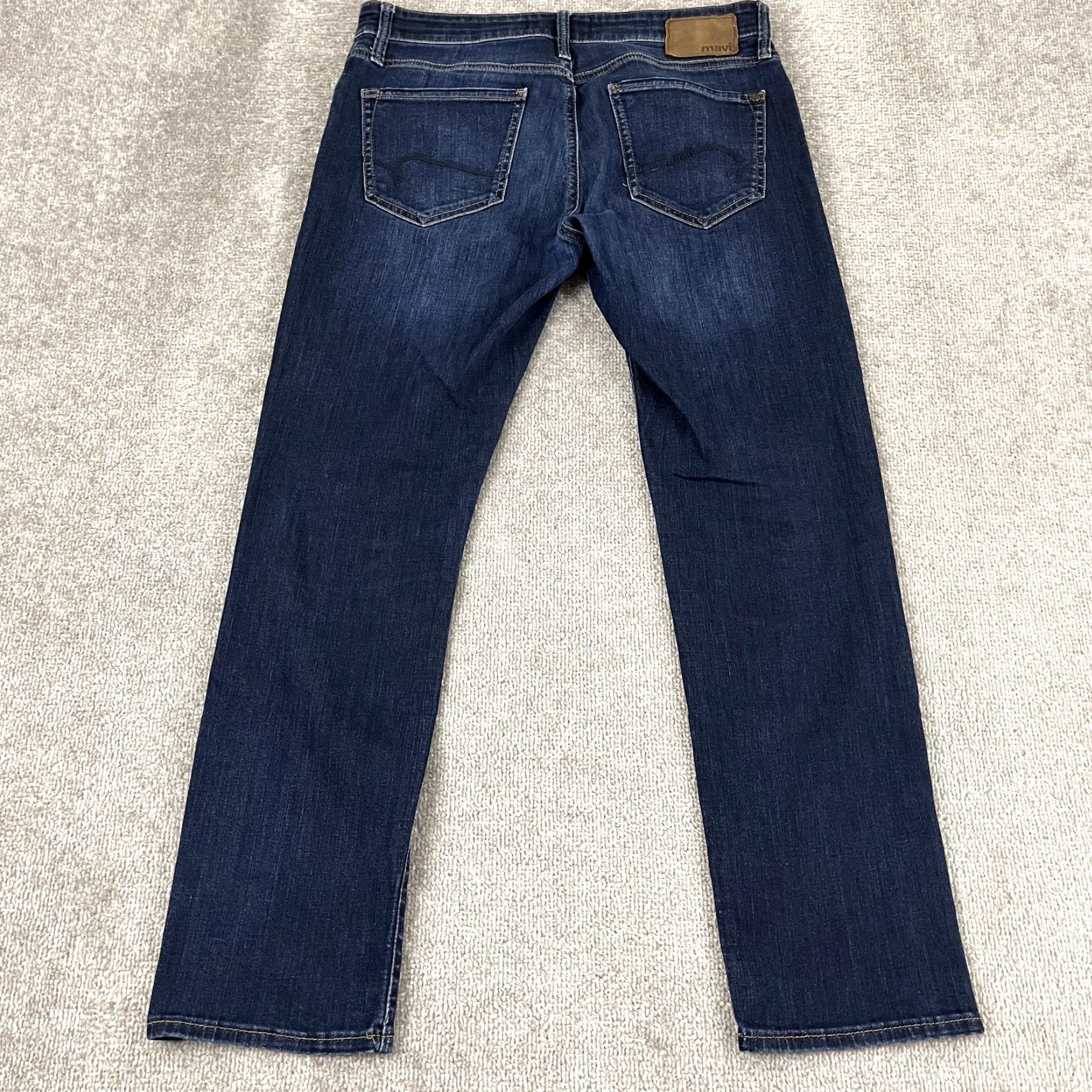 Vintage MAVI Jeans Mens 32 x 30 Marcus Slim Straight Leg Dark Blue Denim Stretch Casual Jeans Size US 32 / EU 48 - 2 Thumbnail