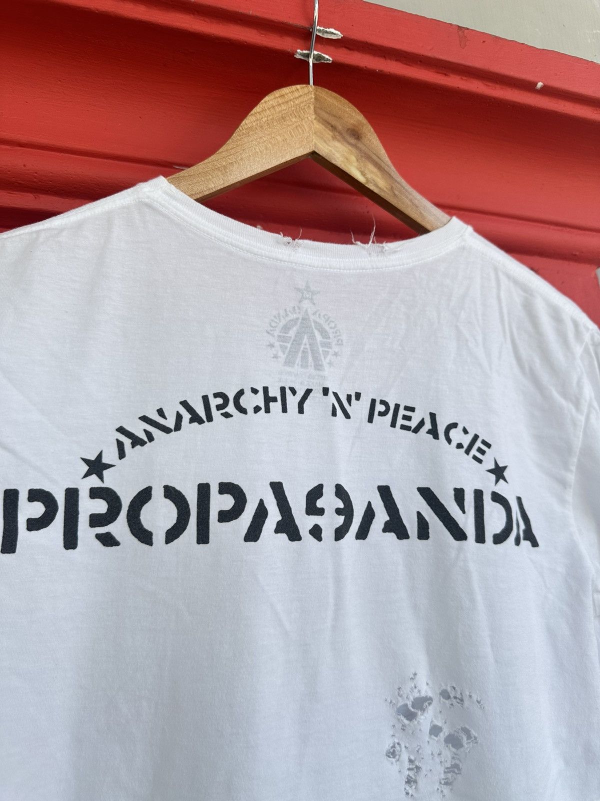 Japanese Brand Distressed Anarchy & Peace Propaganda Japanese Tee Size US M / EU 48-50 / 2 - 4 Thumbnail