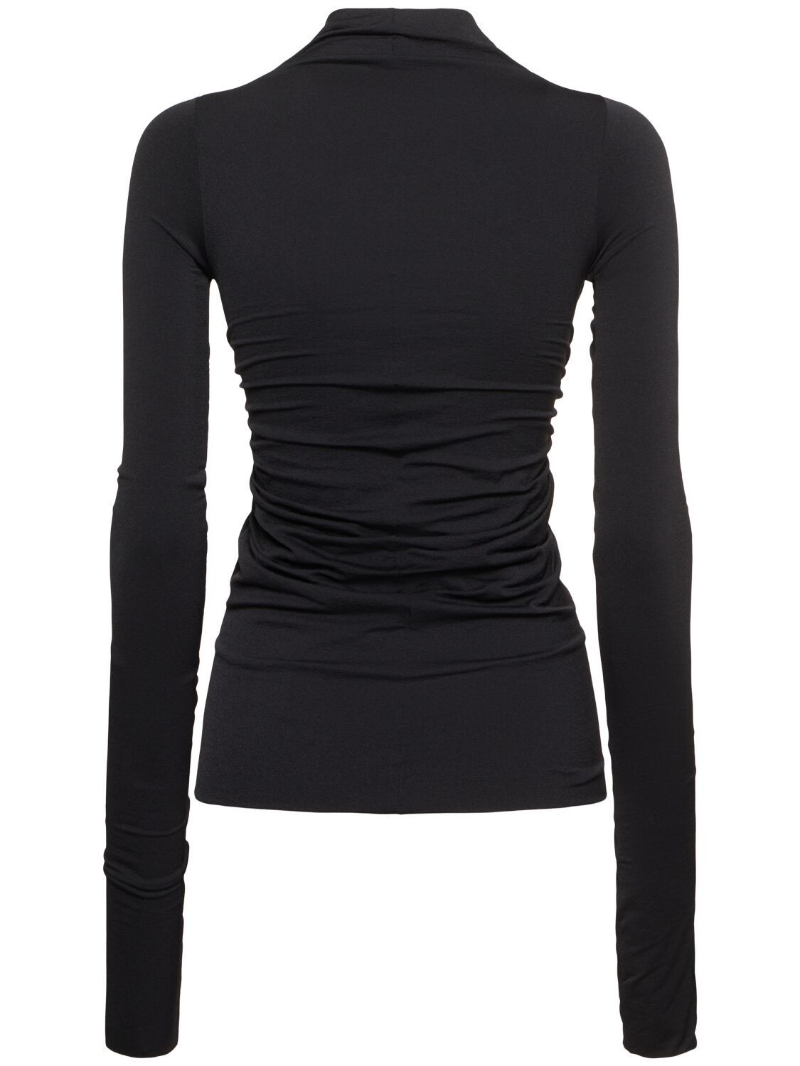Rick Owens o1mle0426 Jersey Long Sleeve Prong Top in Black Size L / US 10 / IT 46 - 4 Thumbnail