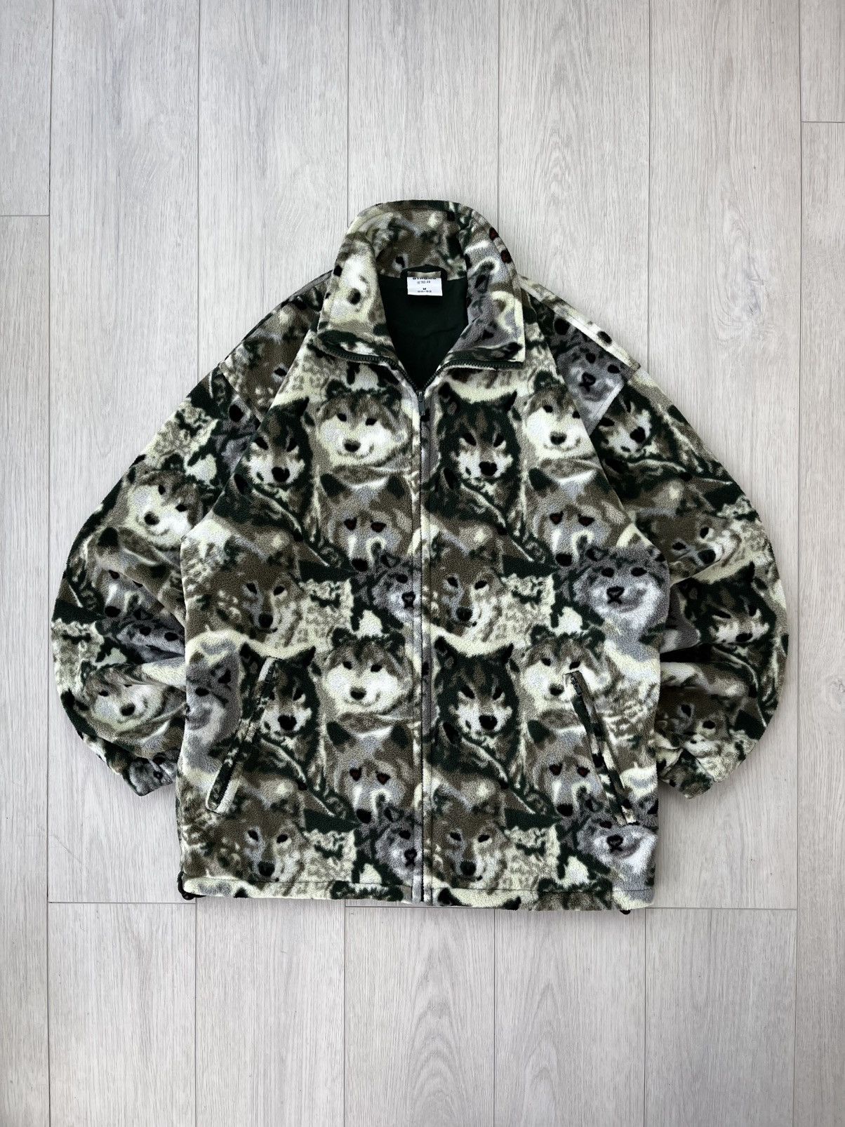 Vintage Vintage Wolfs Monogram Fleece jacket All Over Print Y2K 90s Size US M / EU 48-50 / 2 - 1 Thumbnail
