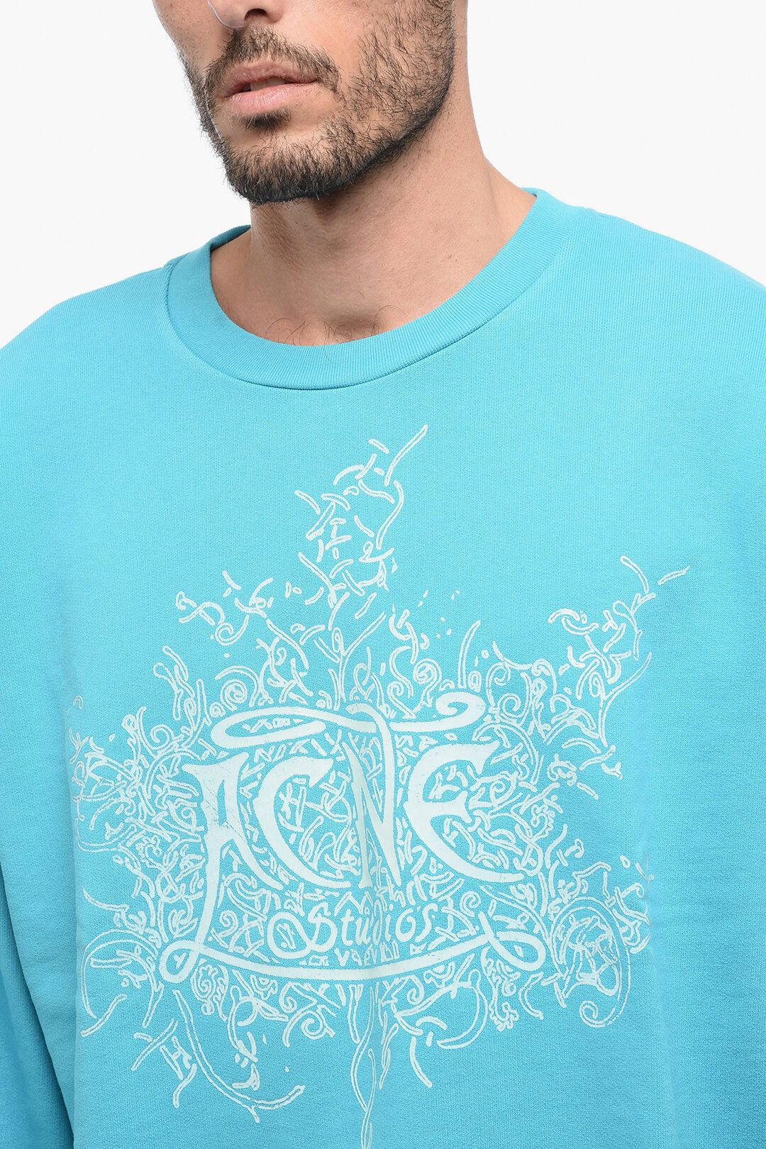 Acne Studios og1mm0325 Crewneck Sweatshirt in Light Blue Size US S / EU 44-46 / 1 - 3 Thumbnail