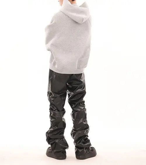 VIBE Pleated Stack Leather Jeans Size US 32 / EU 48 - 5 Thumbnail