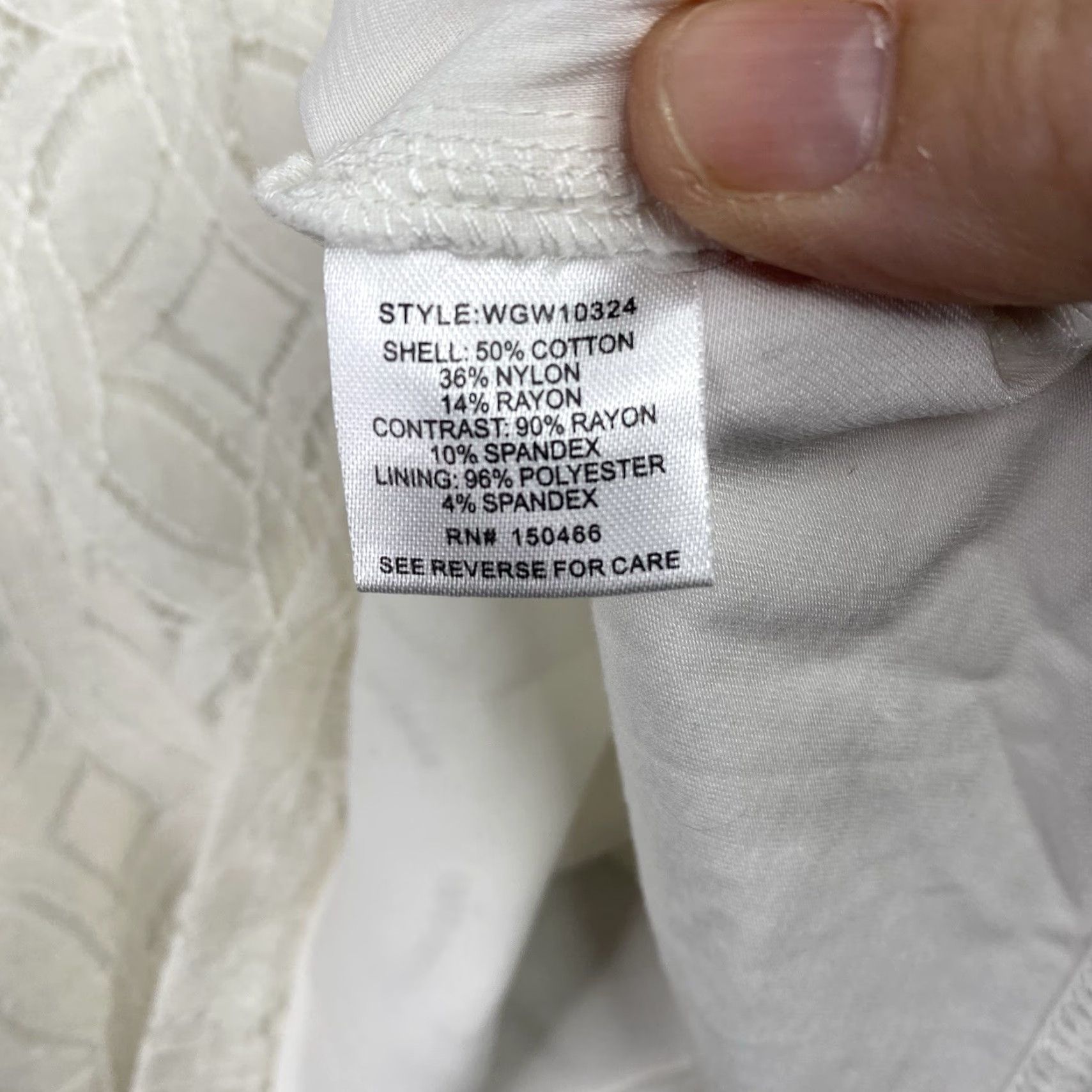 Market Market Spruce Blouse Shirt Womens XXL White Lace Overlay Short Sleeve Zip Bluish-White Casual, Travel, Workwear Vintage No (Rearranged within rules) Size XXL / US 16-18 / IT 52-54 - 5 Thumbnail