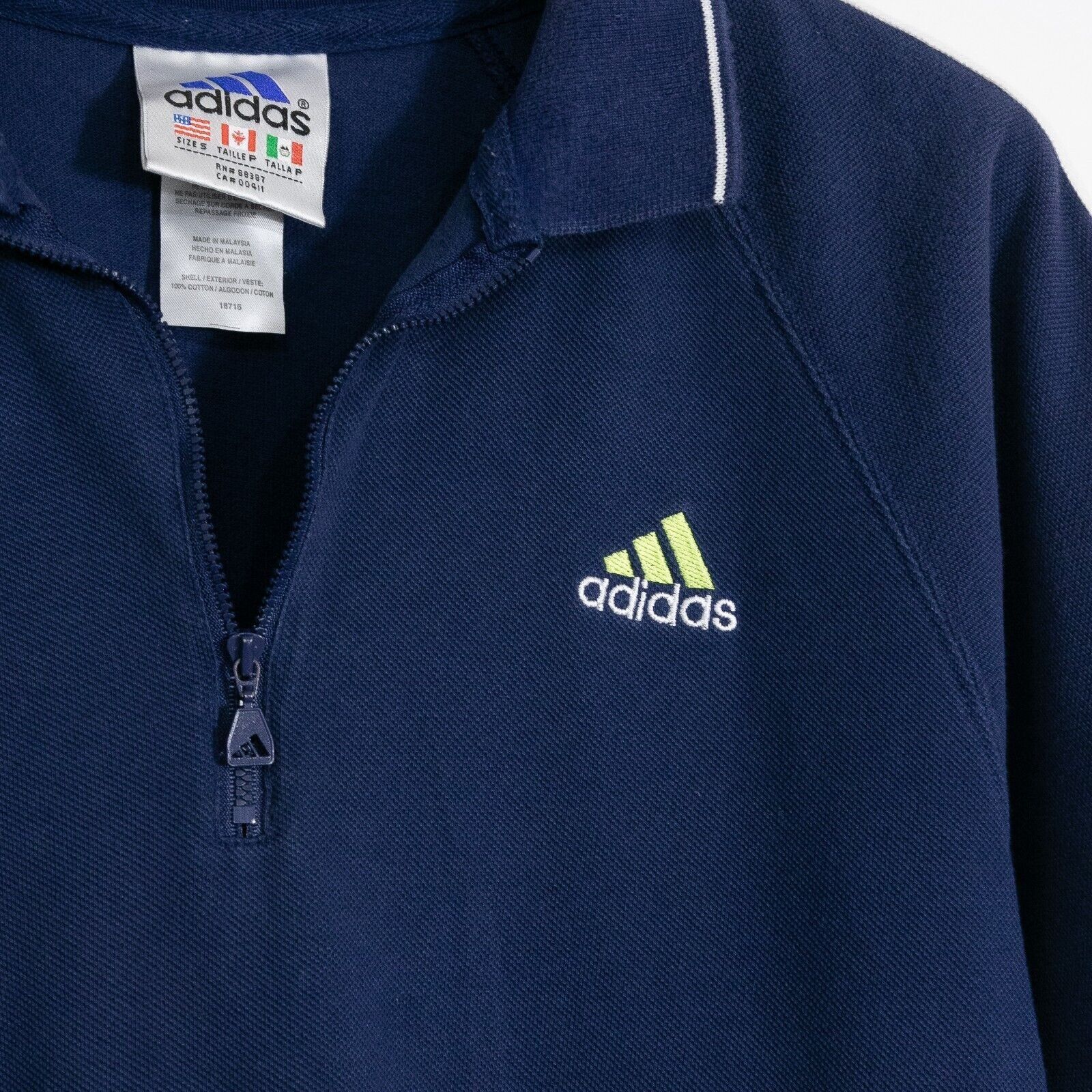Adidas Vintage Adidas Zip Up Polo Shirt Mens Small - 3 Stripe Sport Size US S / EU 44-46 / 1 - 3 Thumbnail