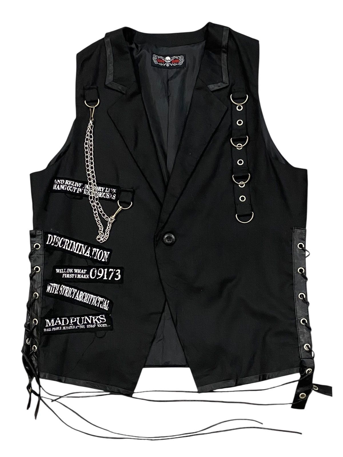 If Six Was Nine Mad Punks Japan Archive Visual Kei Bondage Skeleton Vest Size US M / EU 48-50 / 2 - 1 Thumbnail