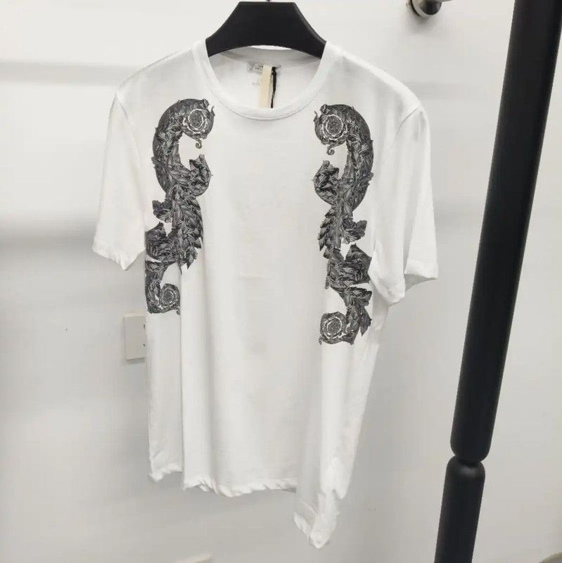 Versace Versace White Cotton Graphic T-Shirt for Men 0089 Size US XL / EU 56 / 4 - 1 Thumbnail