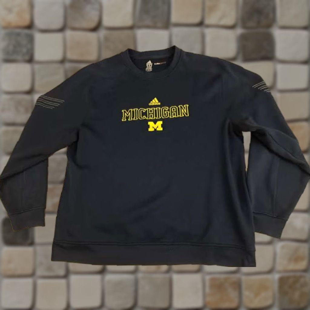 Adidas VINTAGE Adidas Sweatshirt University 2XL Unisex Adults Blue Wolverines Climawarm Pullover Sweatshirt stitched letters 30in long 25in pit to pit Size US XXL / EU 58 / 5 - 1 Thumbnail
