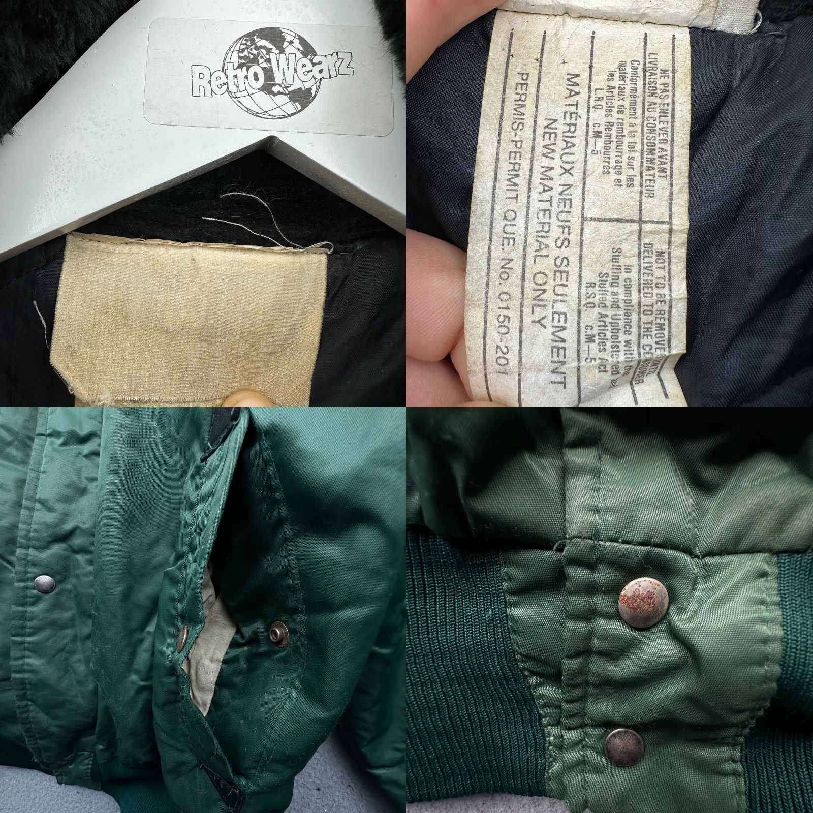 Vintage VINTAGE Golden Bay B-15 Bomber Flight Full Zip Snap Button Jacket Mens XL Green Black Military Jacket Size US XL / EU 56 / 4 - 10 Thumbnail