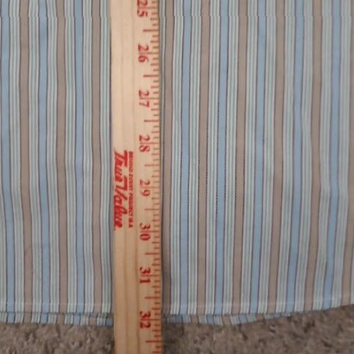 Vintage Barry Bricken Shirt Mens XL Beige Blue Striped Long Sleeve Button-Up Cotton Size US XL / EU 56 / 4 - 7 Thumbnail