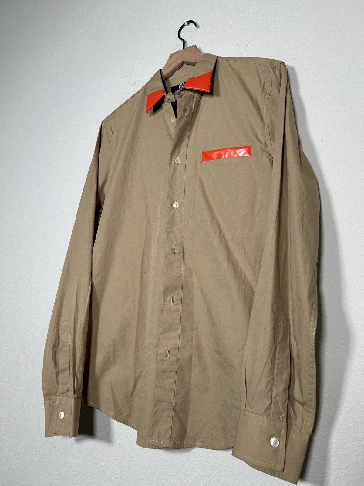 Raf by Raf Simons Vinyl Detail Contoured Button Up Size US M / EU 48-50 / 2 - 2 Thumbnail