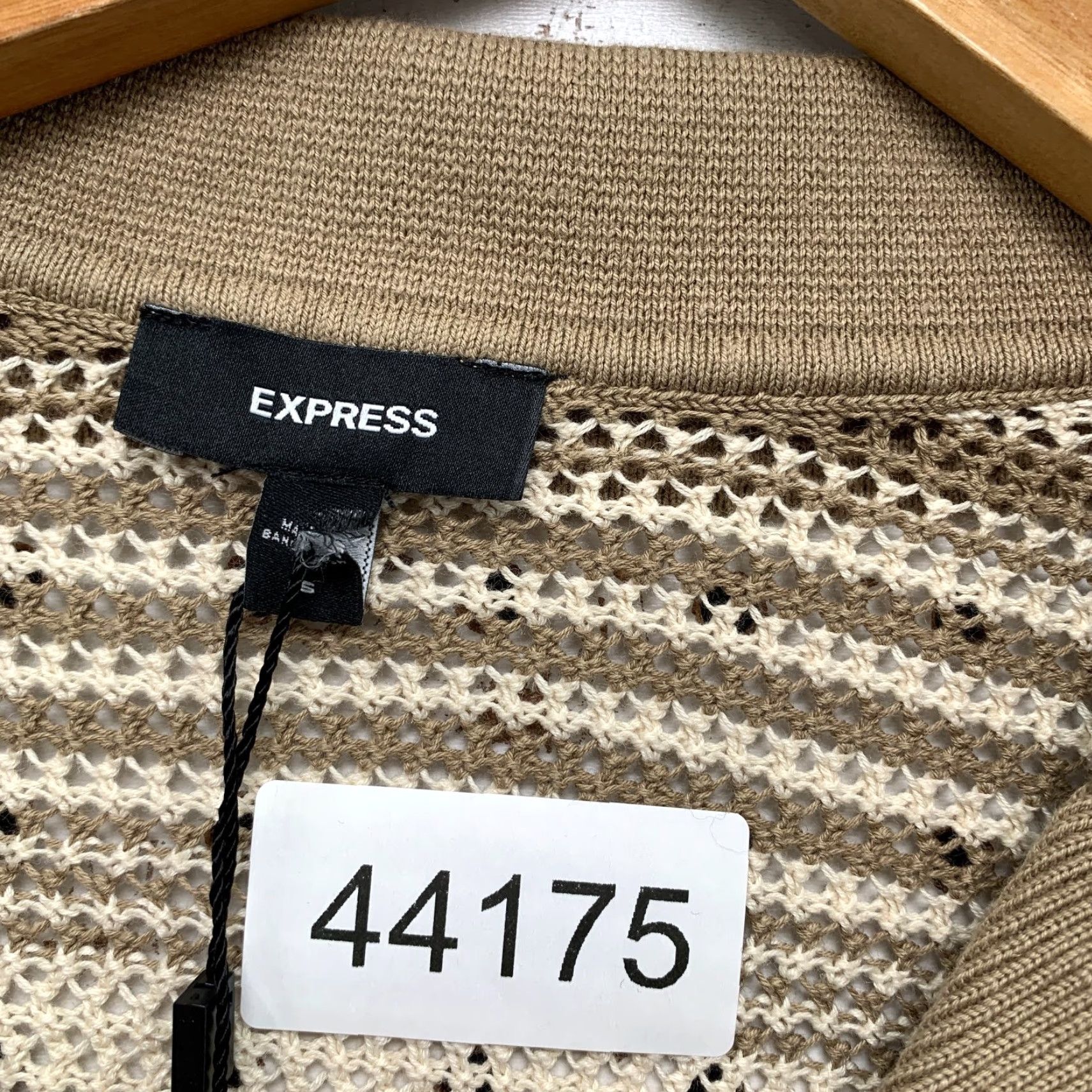 Express VINTAGE Express Polo Shirt Mens Small Beige Striped Short Sleeve 74$ Navy Mens Size US S / EU 44-46 / 1 - 5 Thumbnail