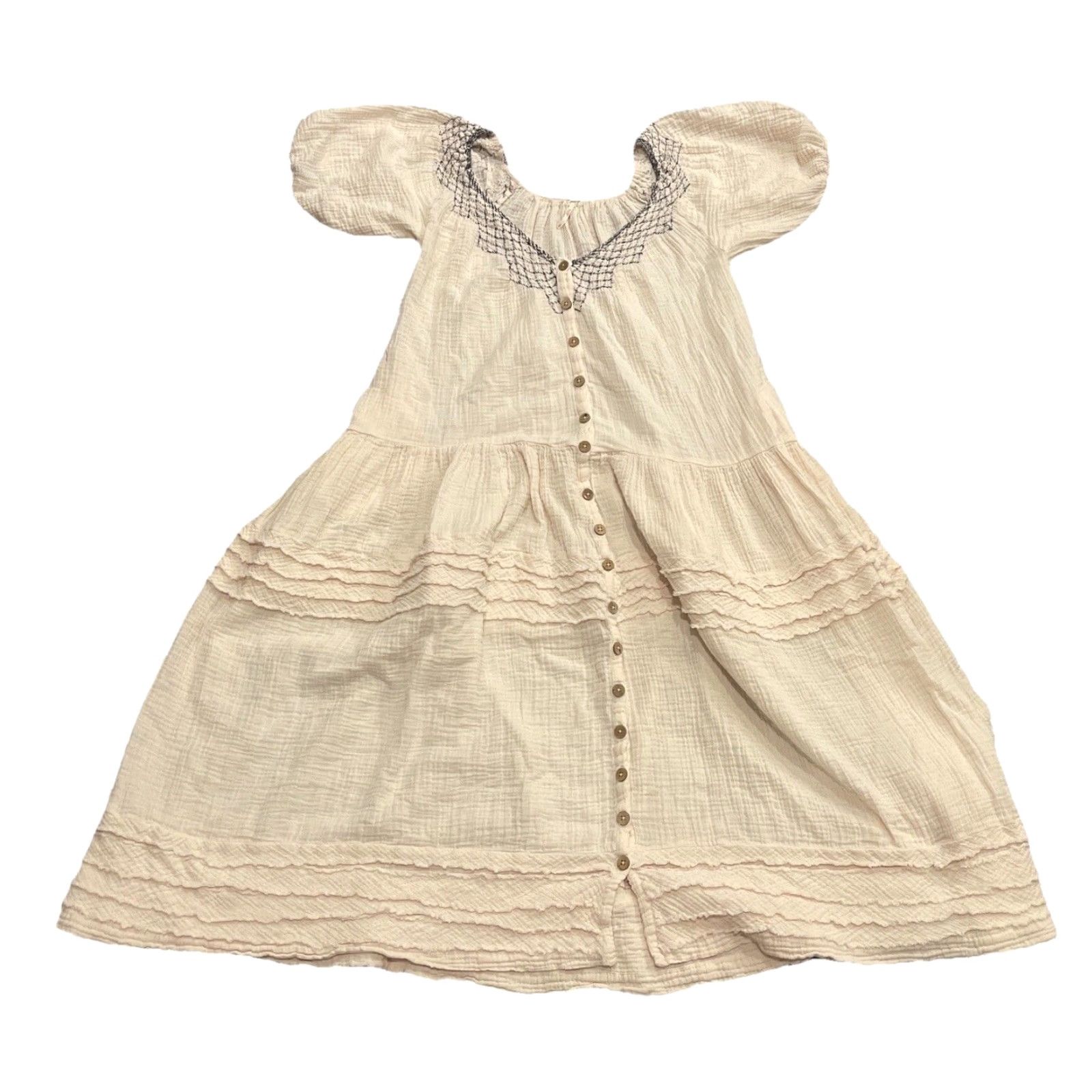 Free People VINTAGE Free People Midi Dress Womens Small Ivory Bohemian 90s Size S / US 4 / IT 40 - 4 Thumbnail