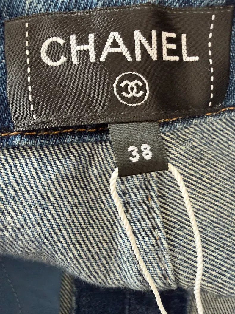 Chanel Chanel Autumn and winter love embroidery graffiti blue str Size 25" / US 0 / IT 36 - 5 Thumbnail