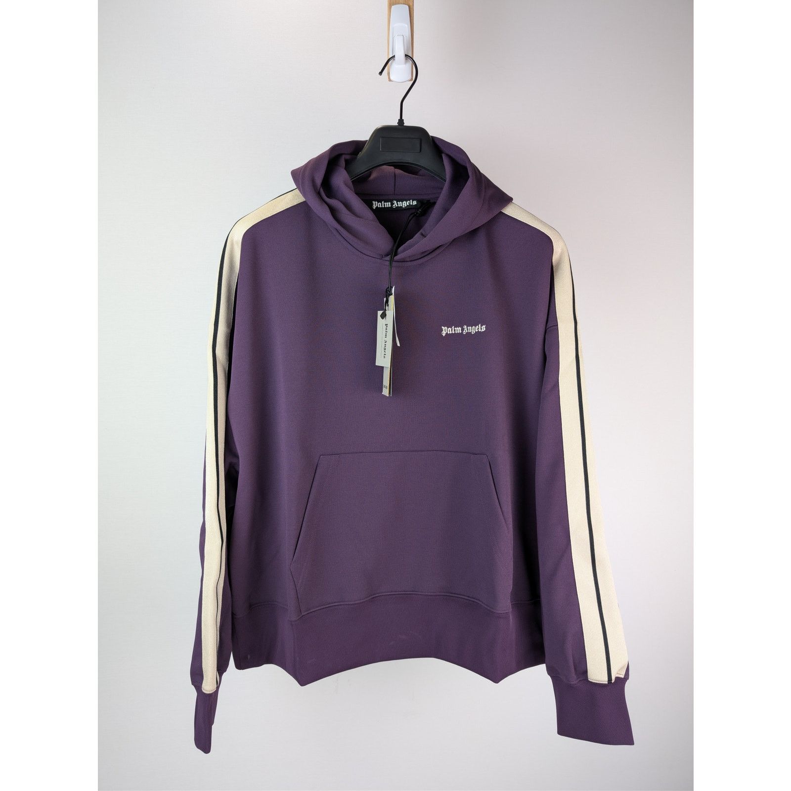 Palm Angels o1rshd1 Classic Logo Track Hoodie in Dark Purple / Off-White Size US M / EU 48-50 / 2 - 2 Thumbnail
