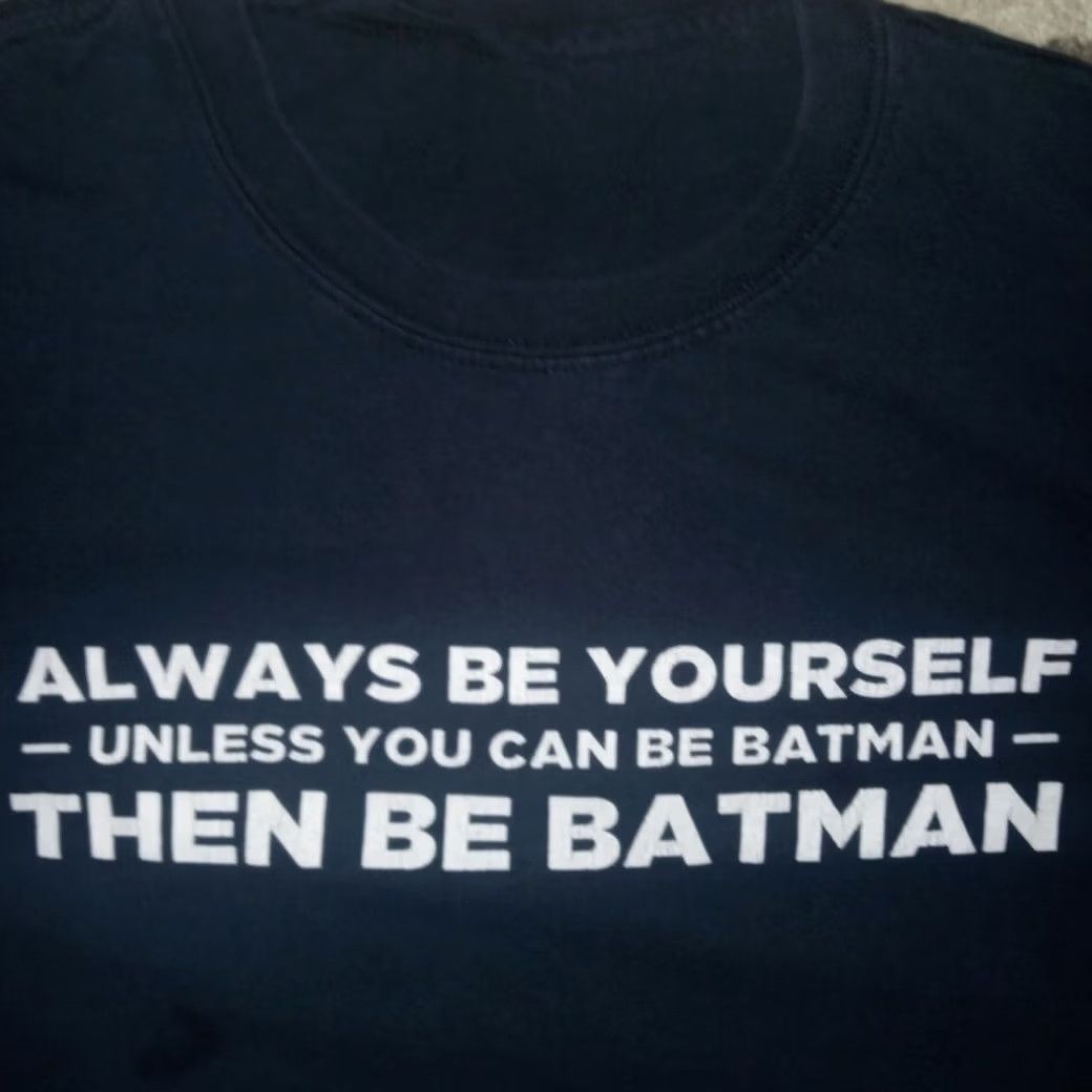 Vintage Batman Graphic Tee Medium Black Short Sleeve T-Shirt Mens M Always be yourself unless you can be batman Vintage? Size US M / EU 48-50 / 2 - 4 Thumbnail