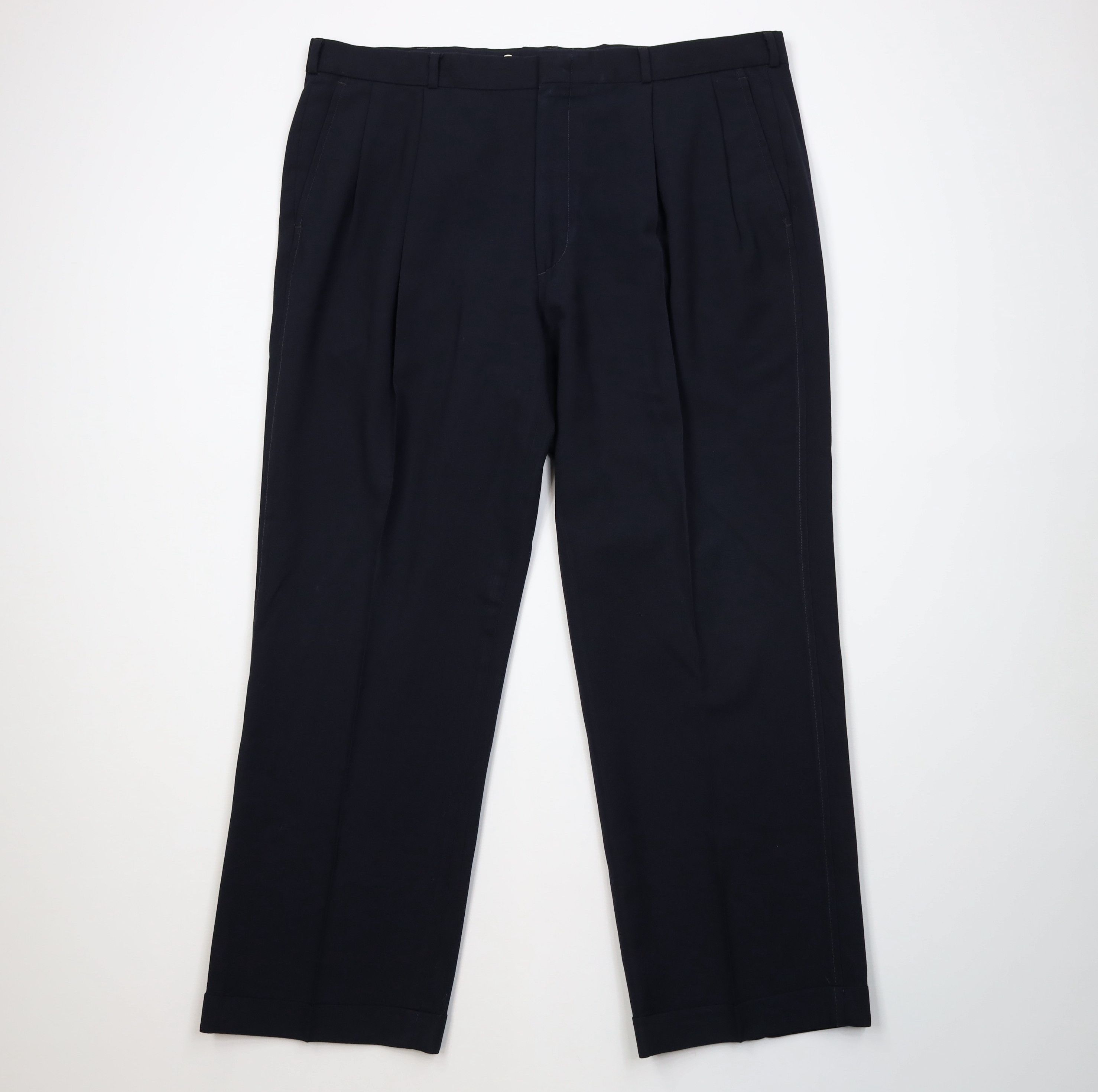 Lands' End Vintage 80s Lands End Wool Wide Leg Chino Pants Blue USA Size US 42 / EU 58 - 1 Thumbnail