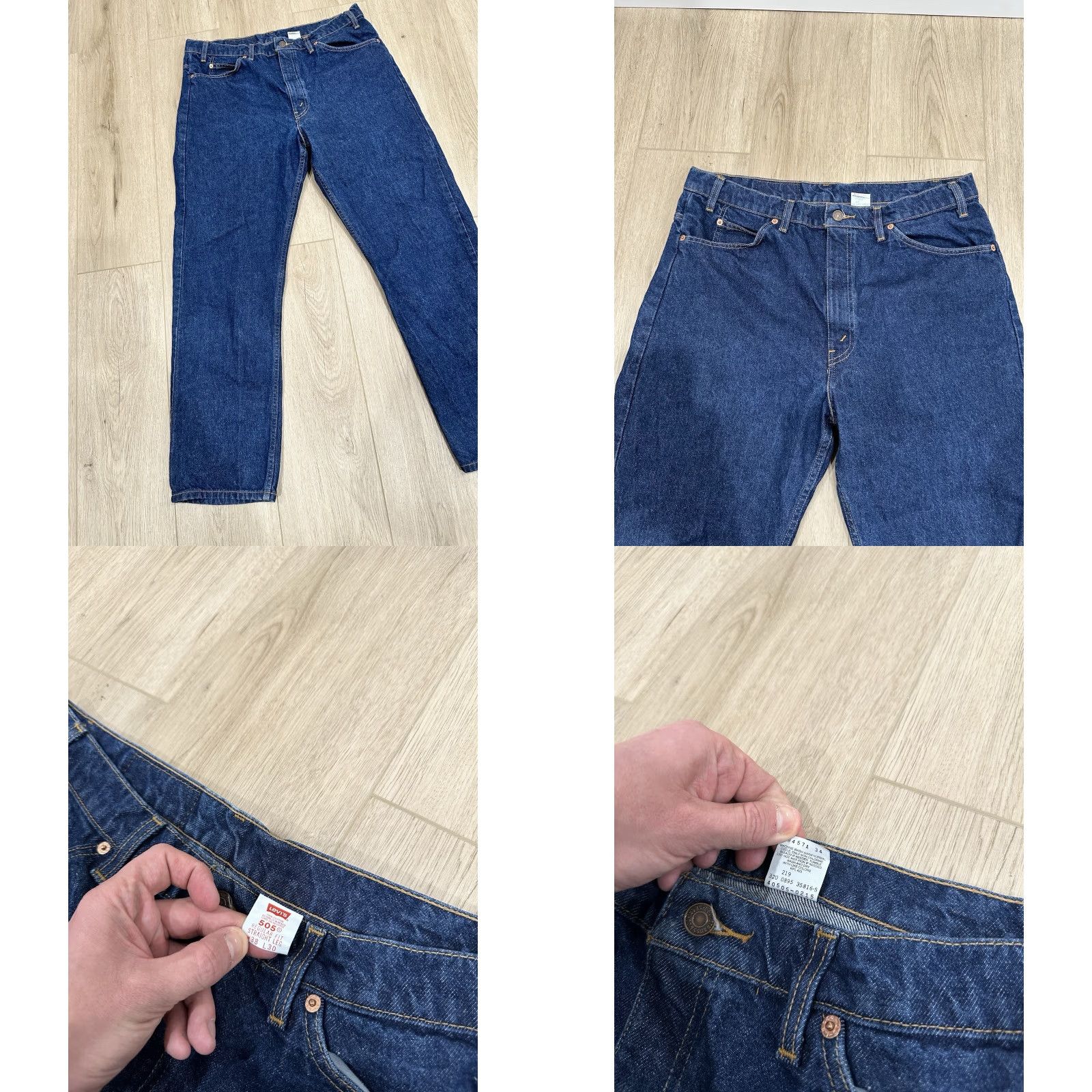 Levi's VINTAGE Levi's 505 Jeans Mens 36x30 Regular Blue Denim 1995 Straight Distressed? No — Grunge Rock Logo Orange Tab 5-Pocket Denim Cotton Regular Size US 36 / EU 52 - 8 Thumbnail