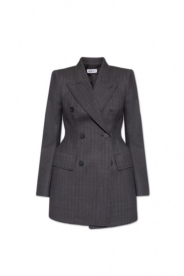 Balenciaga o1bcso1str1124 Hourglass Blazer in Grey Size S / US 4 / IT 40 - 1 Thumbnail