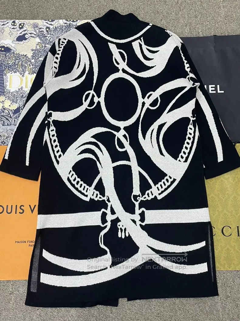Hermes Hermes Black and White Color Block Printed Mid-Length Open Size XXS / US 00 / IT 34 - 3 Thumbnail